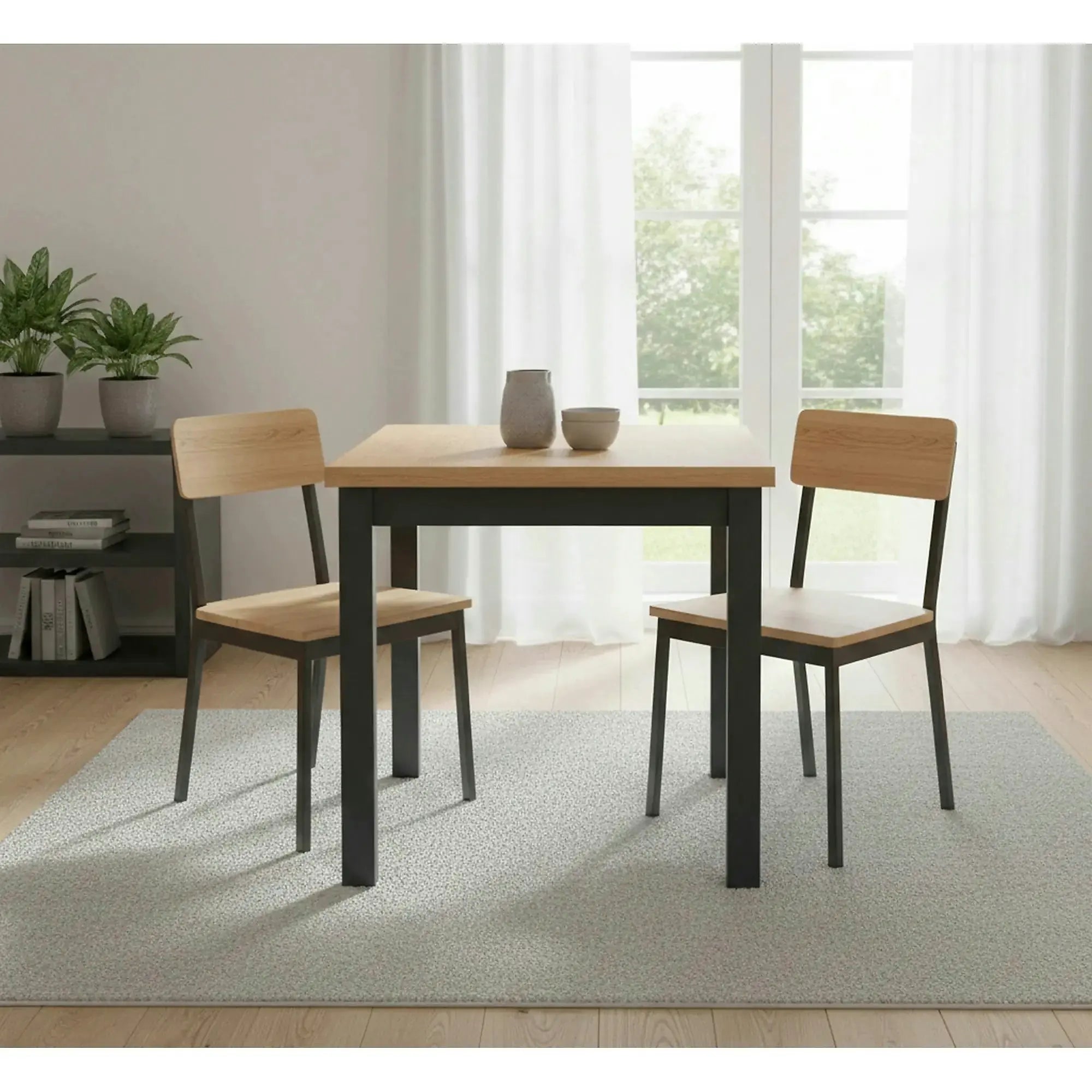 Masa ADAM, stejar artisan/negru, 90x65x75 cm