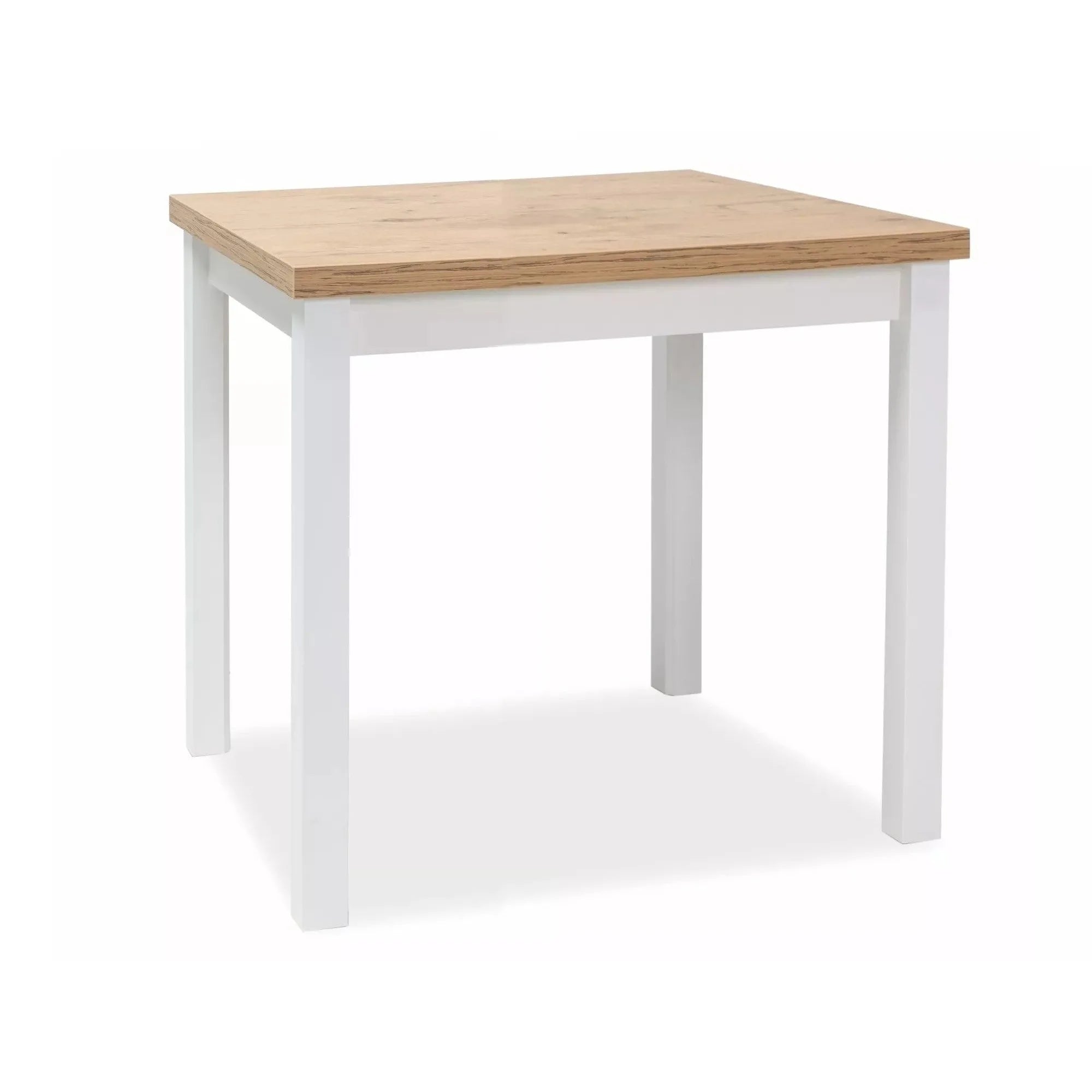 Masa ADAM, stejar lancelot/alb, 80x80x75 cm