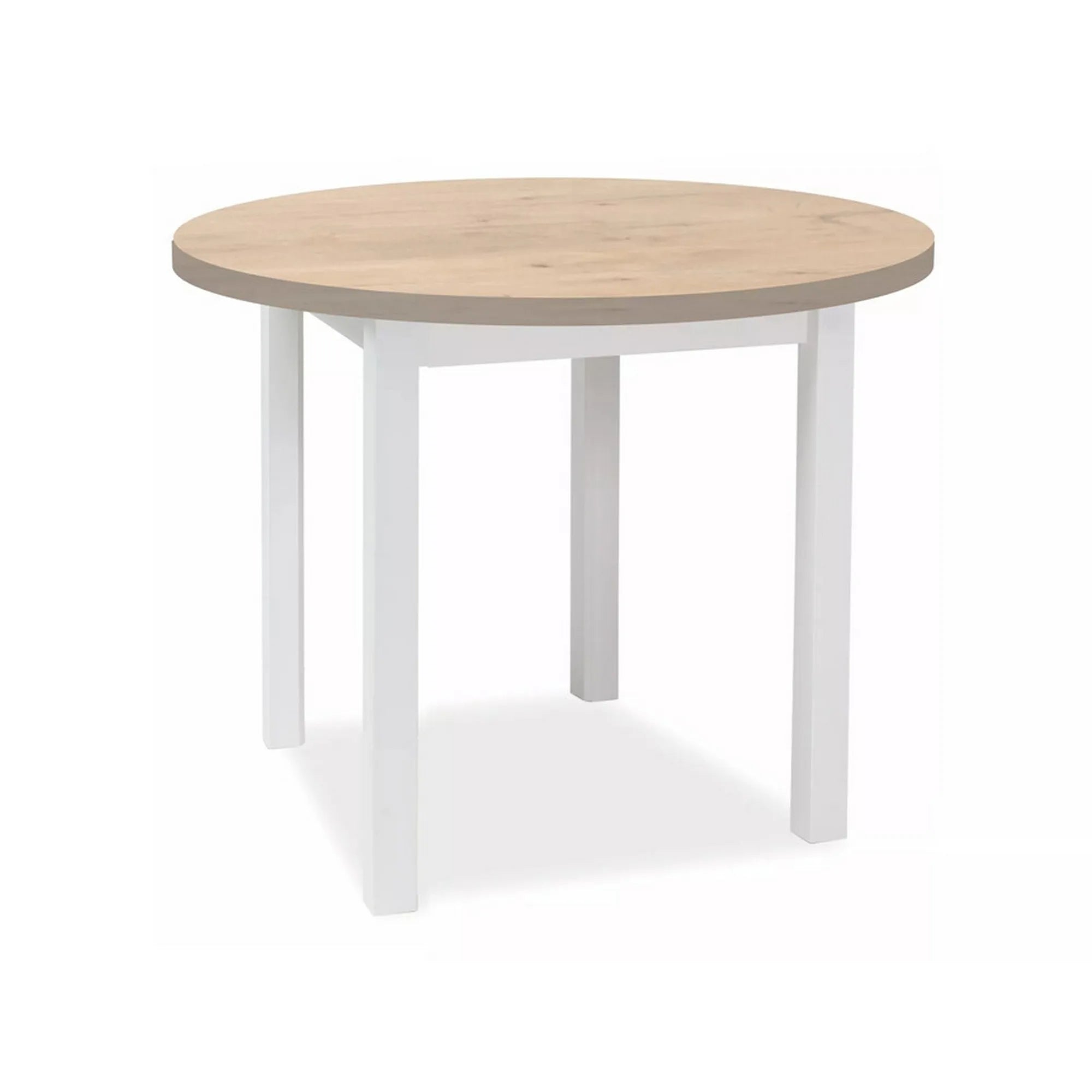 Masa ADAM, stejar lancelot/alb, PAL laminat, 80x80x75 cm