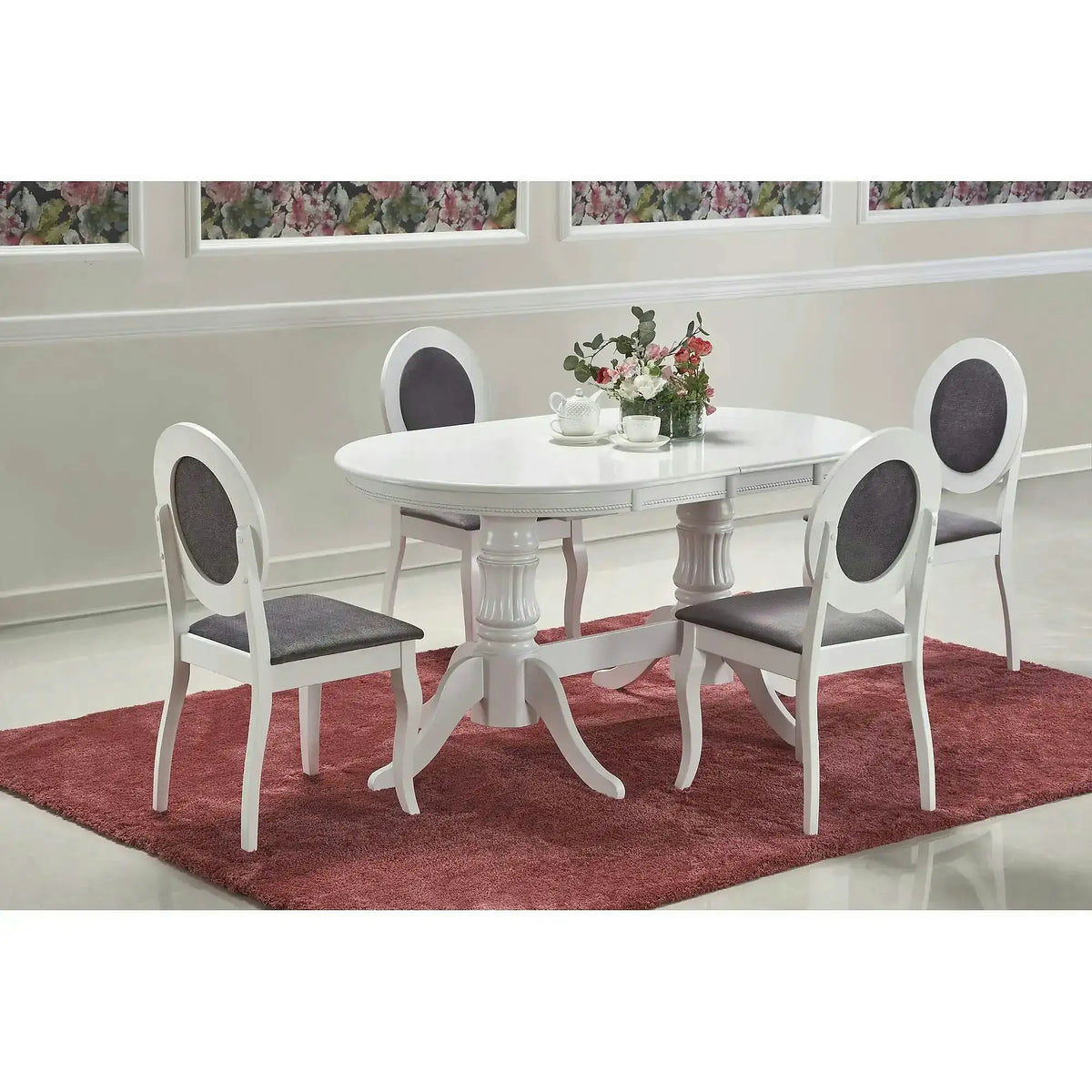 Masa alba vintage JOSEPH, 150/190x90x77 cm
