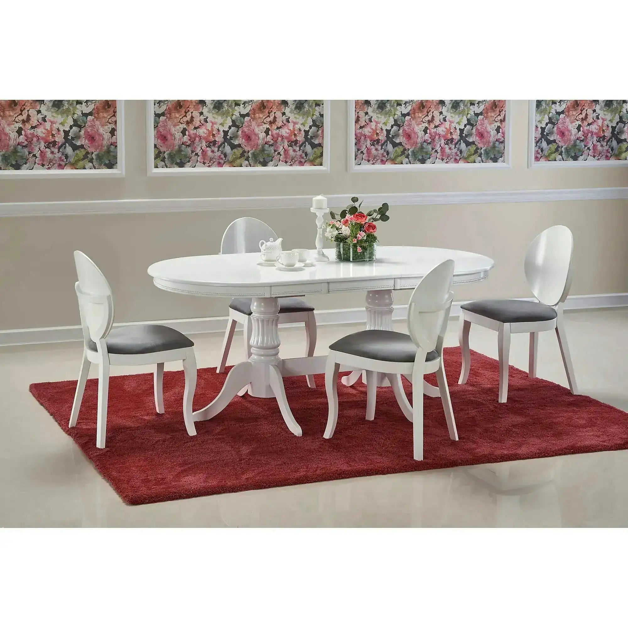 Masa alba vintage JOSEPH, 150/190x90x77 cm