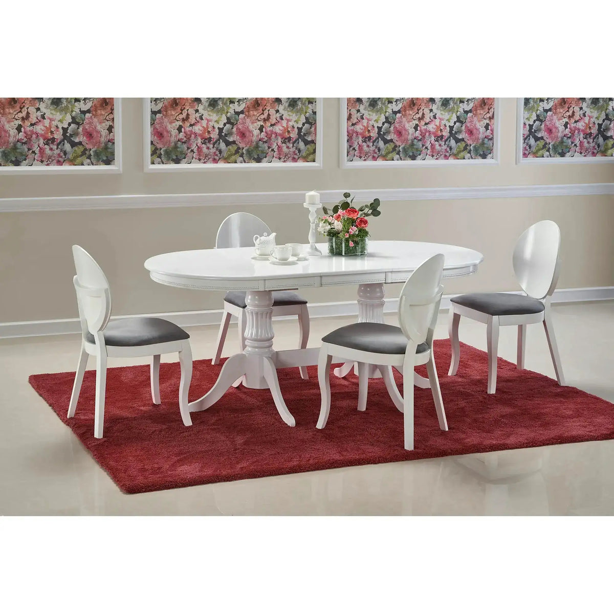 Masa alba vintage JOSEPH, 150/190x90x77 cm