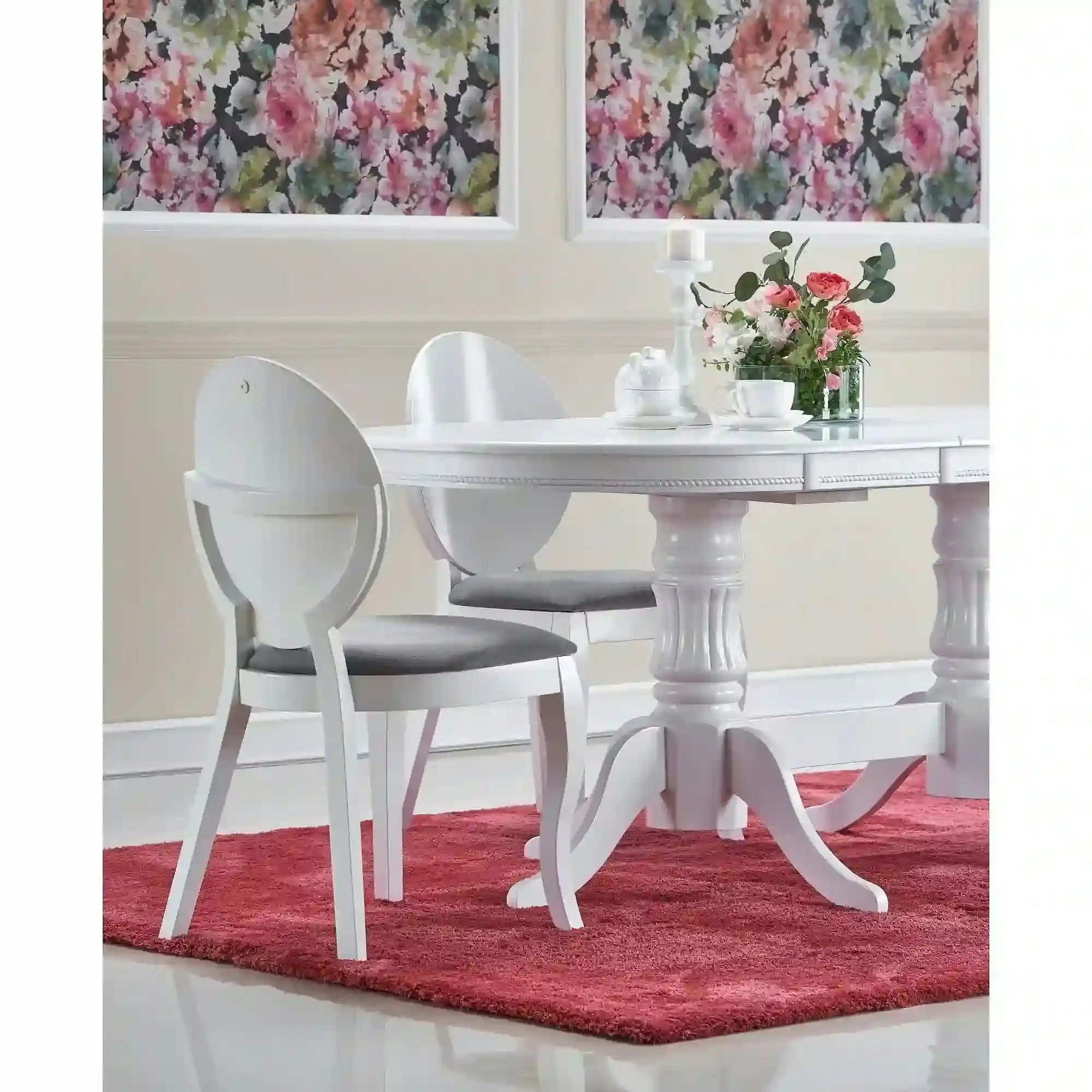 Masa alba vintage JOSEPH, 150/190x90x77 cm