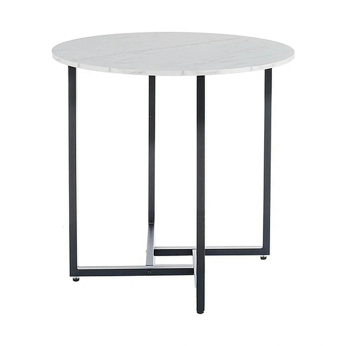 Masa ALTO II, alb/negru, PAL laminat/metal, 80x80x76 cm