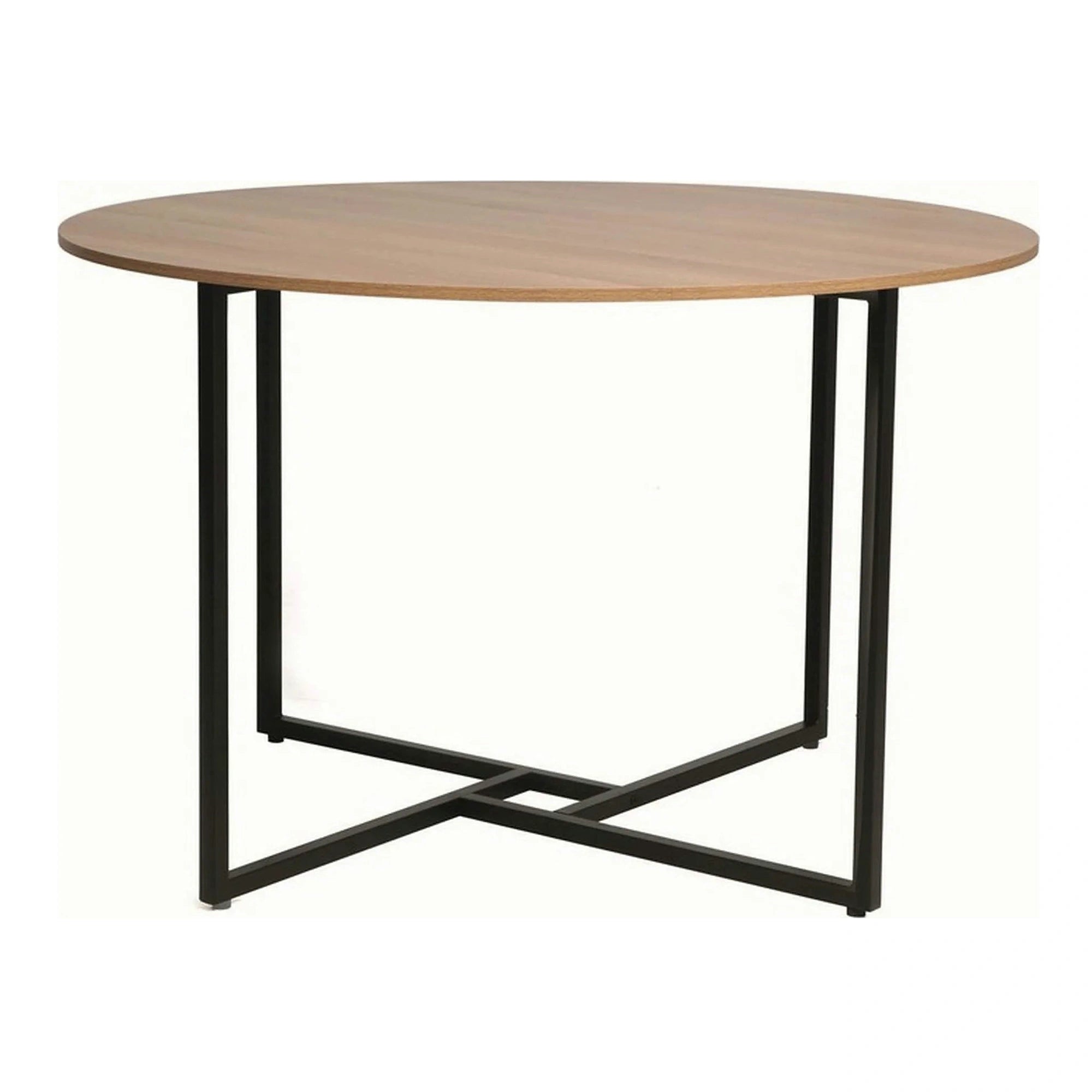 Masa ALTO, stejar/negru, PAL laminat/metal, 120x120x76 cm