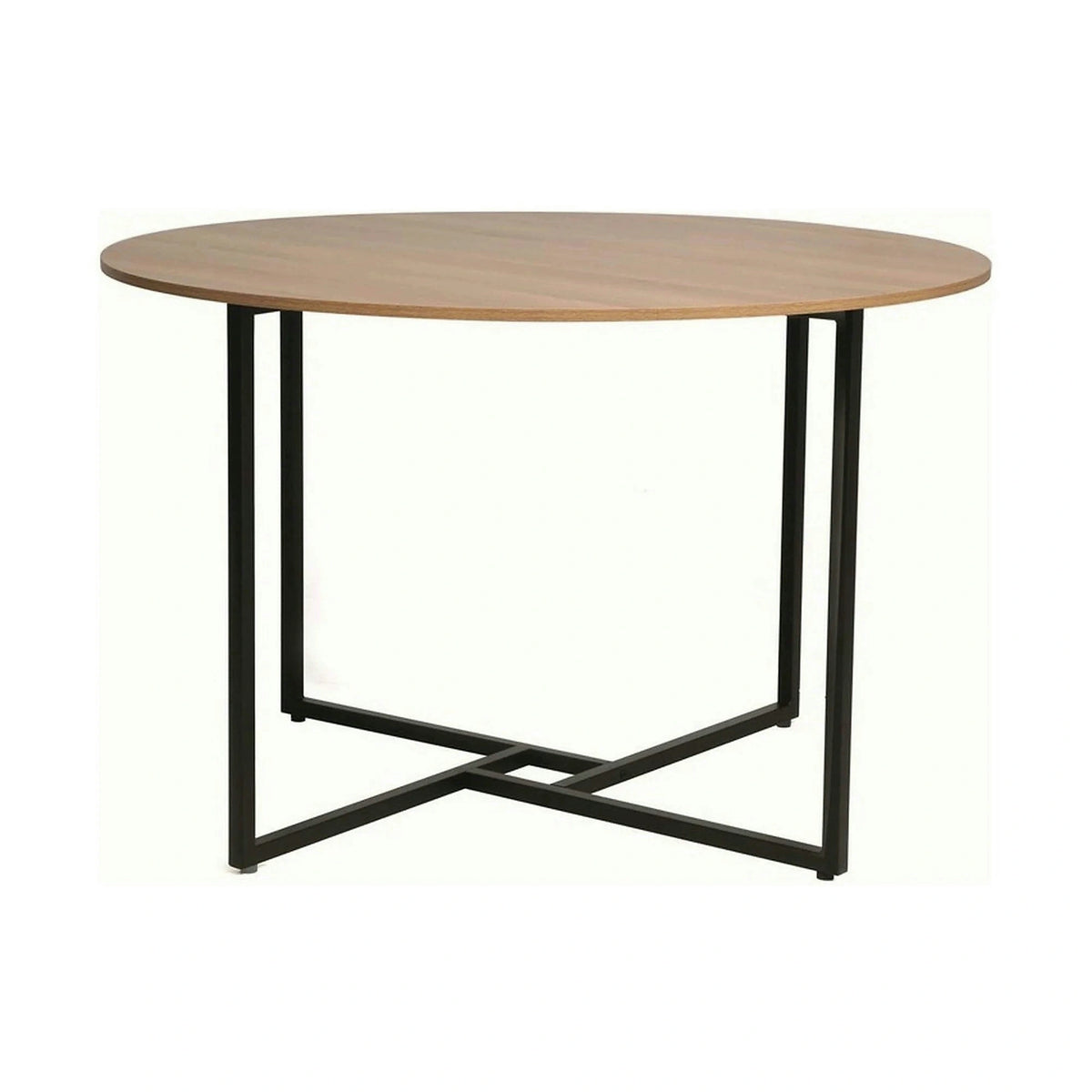 Masa ALTO, stejar/negru, PAL laminat/metal, 120x120x76 cm