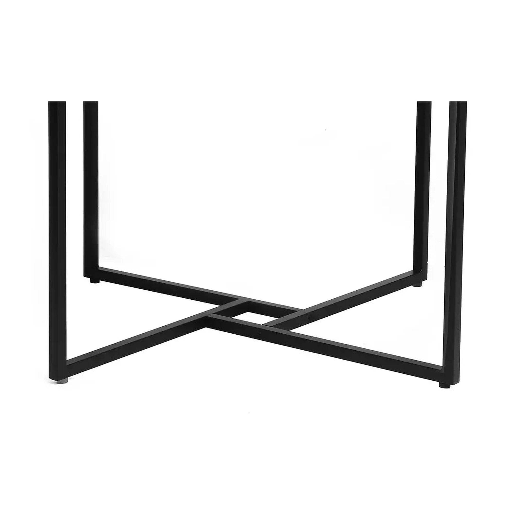 Masa ALTO, stejar/negru, PAL laminat/metal, 120x120x76 cm