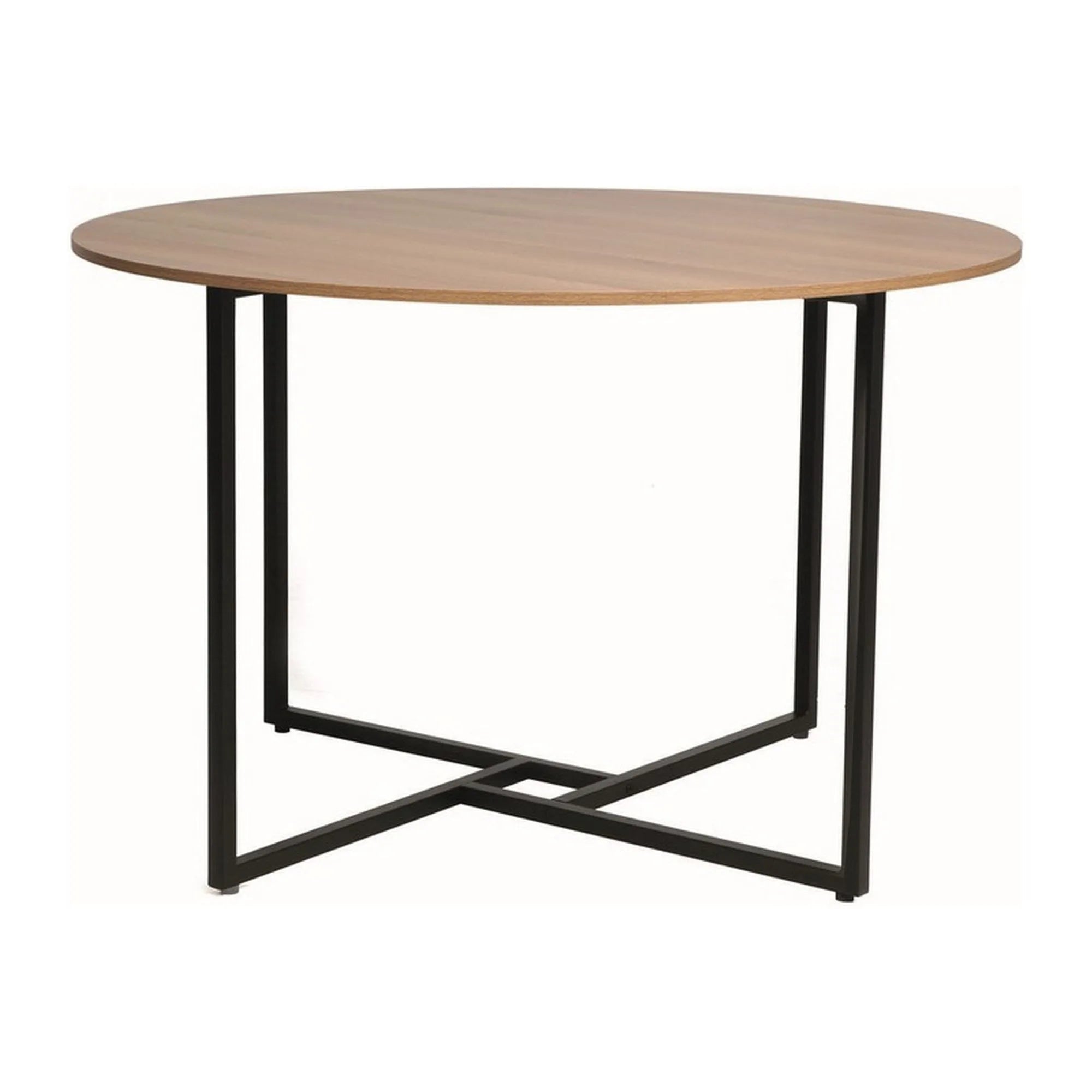 Masa ALTO, stejar/negru, PAL laminat/metal, 120x120x76 cm