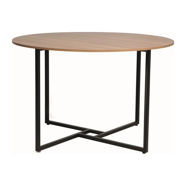 Masa ALTO, stejar/negru, PAL laminat/metal, 120x120x76 cm