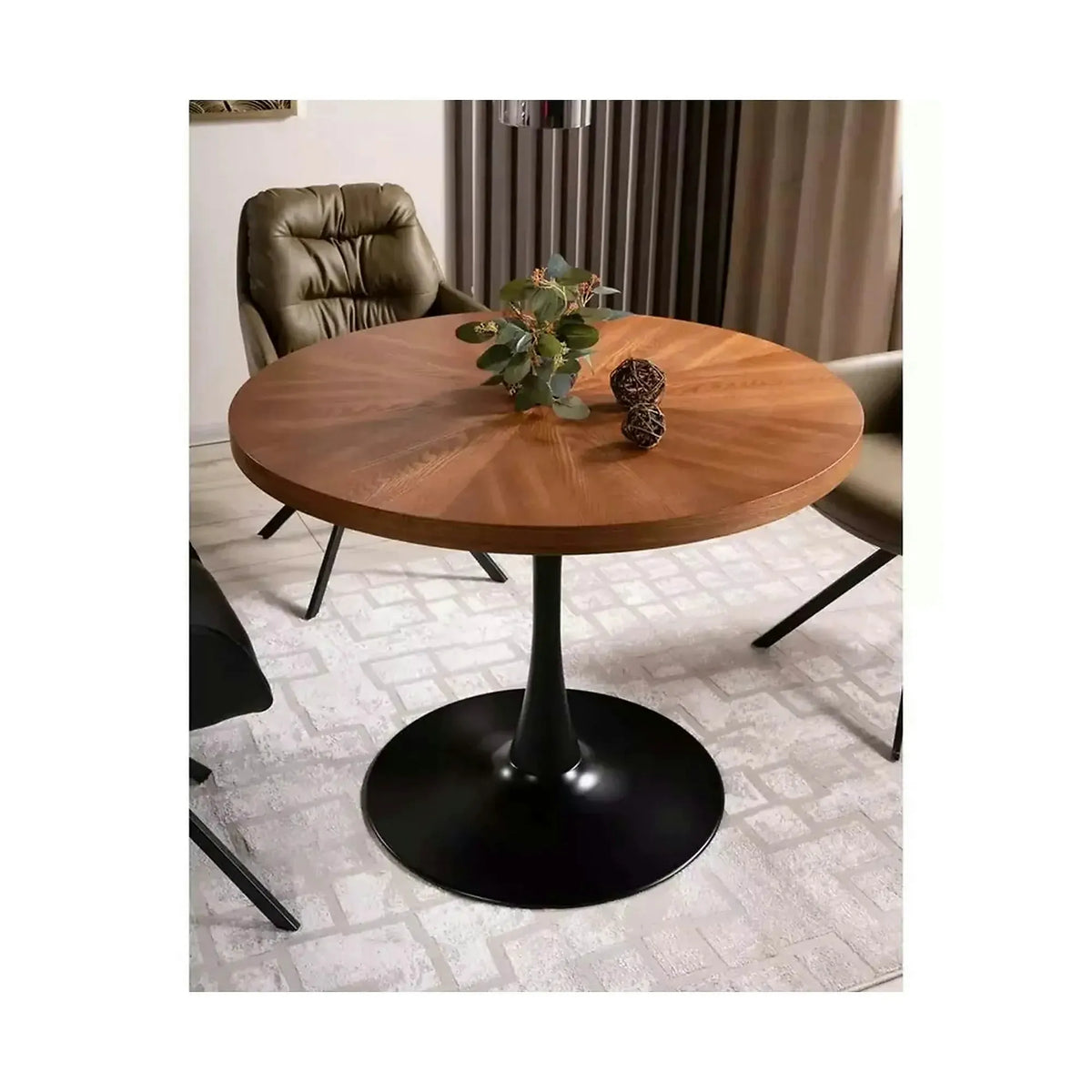 Masa AMADEO, stejar/negru mat, 100x76 cm