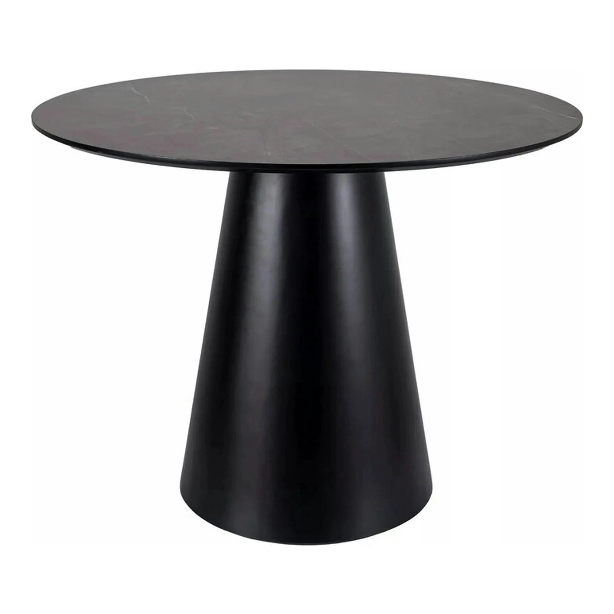 Masa ANGEL, gri cu efect de marmura/negru mat, 100x75 cm