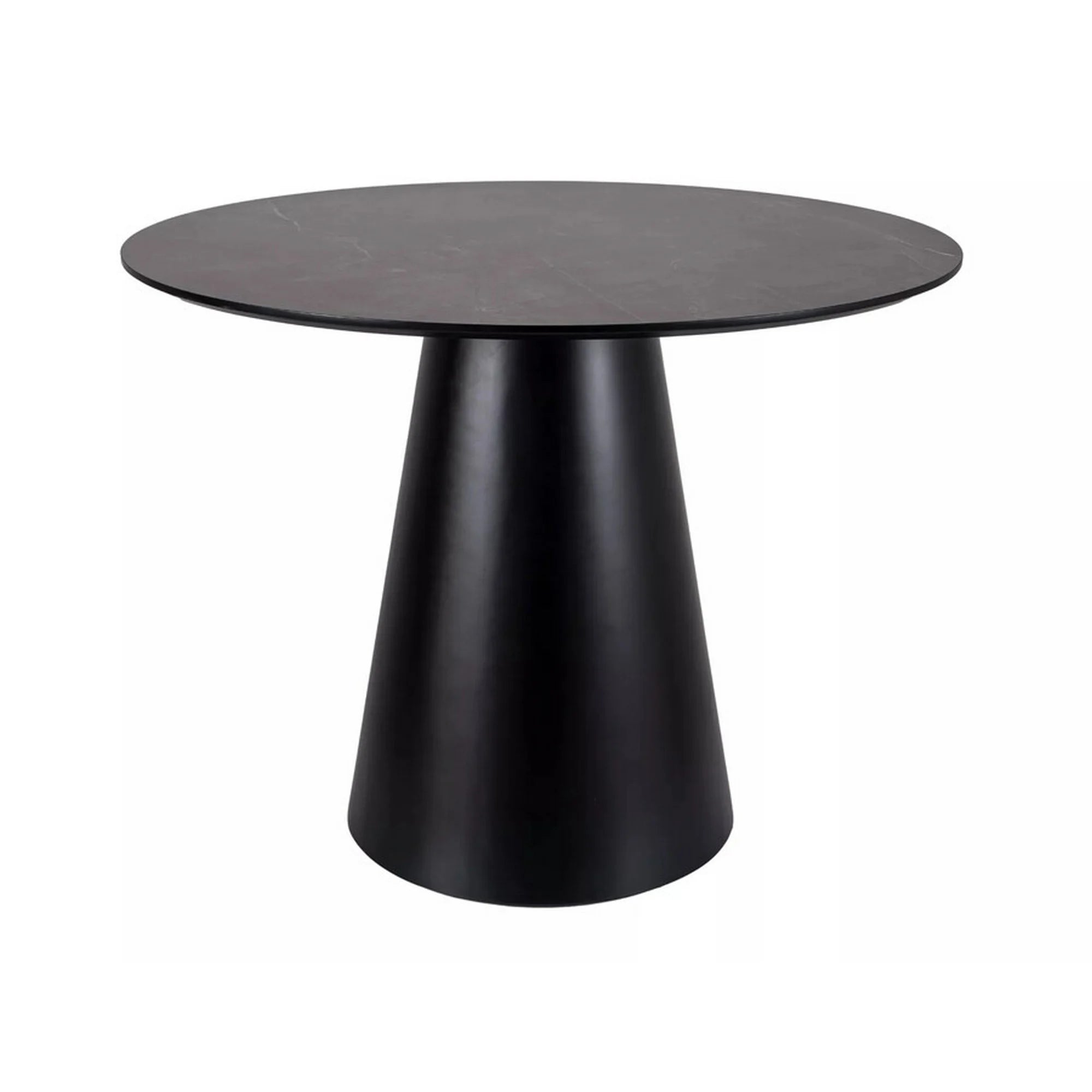 Masa ANGEL, gri cu efect de marmura/negru mat, 100x75 cm