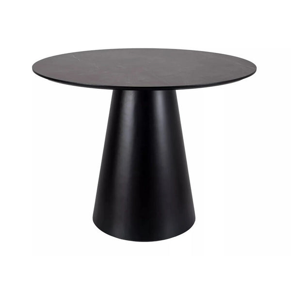 Masa ANGEL, gri cu efect de marmura/negru mat, 100x75 cm