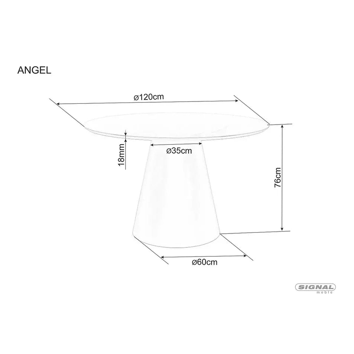 Masa ANGEL, stejar, 120x75 cm