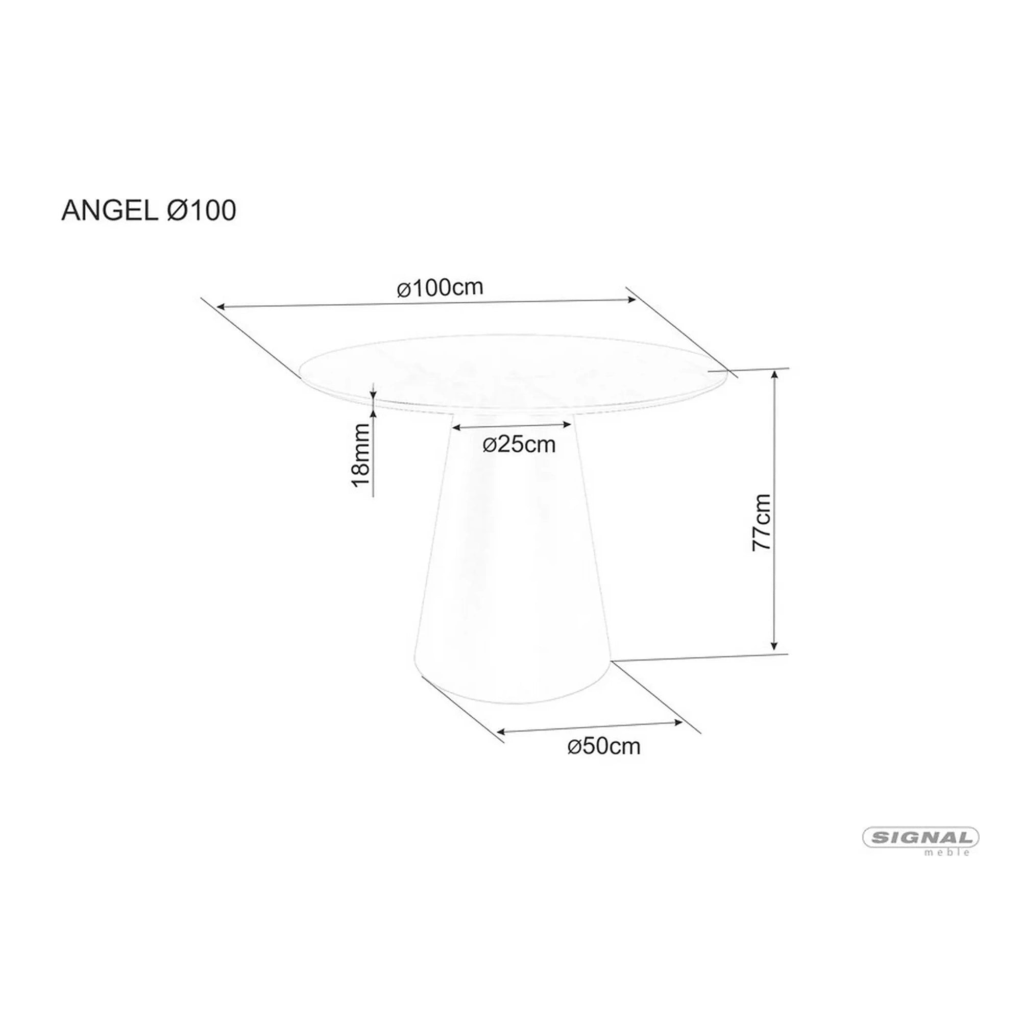 Masa ANGEL, stejar/casmir, 100x75 cm