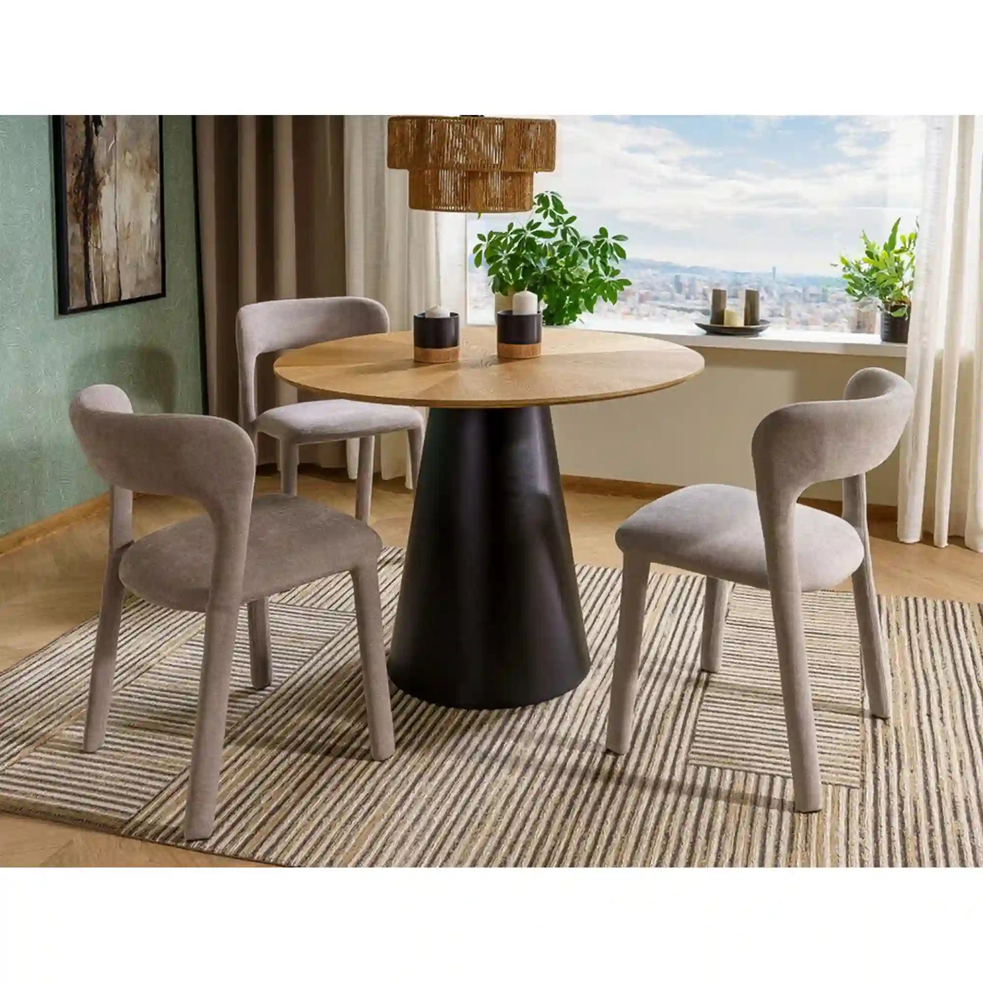 Masa ANGEL, stejar/negru, 100x75 cm