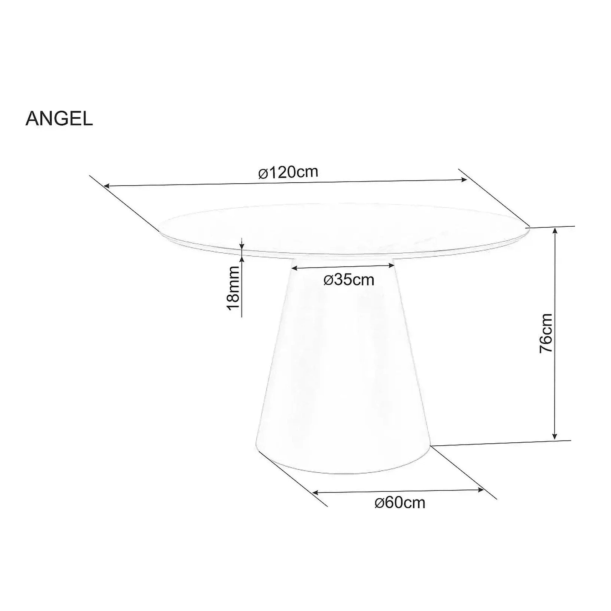 Masa ANGEL, stejar/negru, 120x120x75 cm