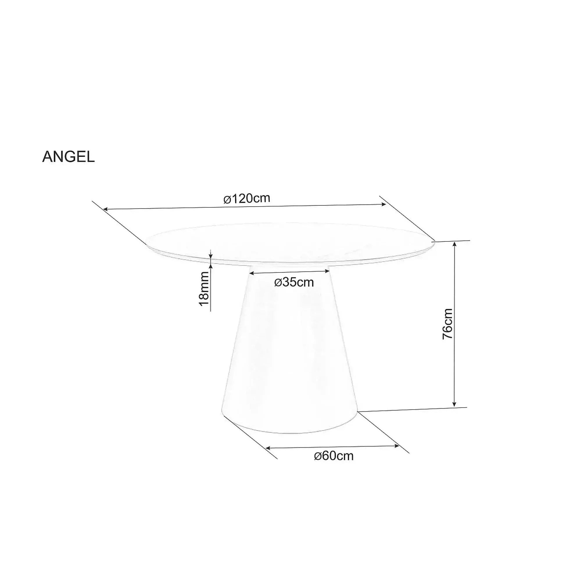 Masa ANGEL, stejar/negru, 120x120x75 cm