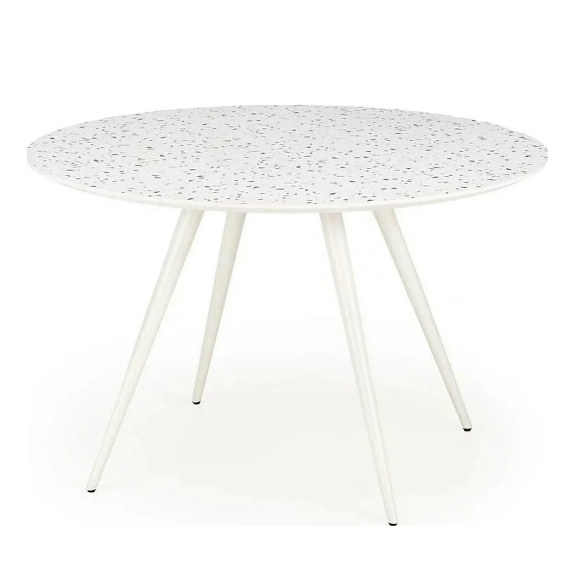 Masa ARAMIS, alb/terrazzo, 120x120x76 cm