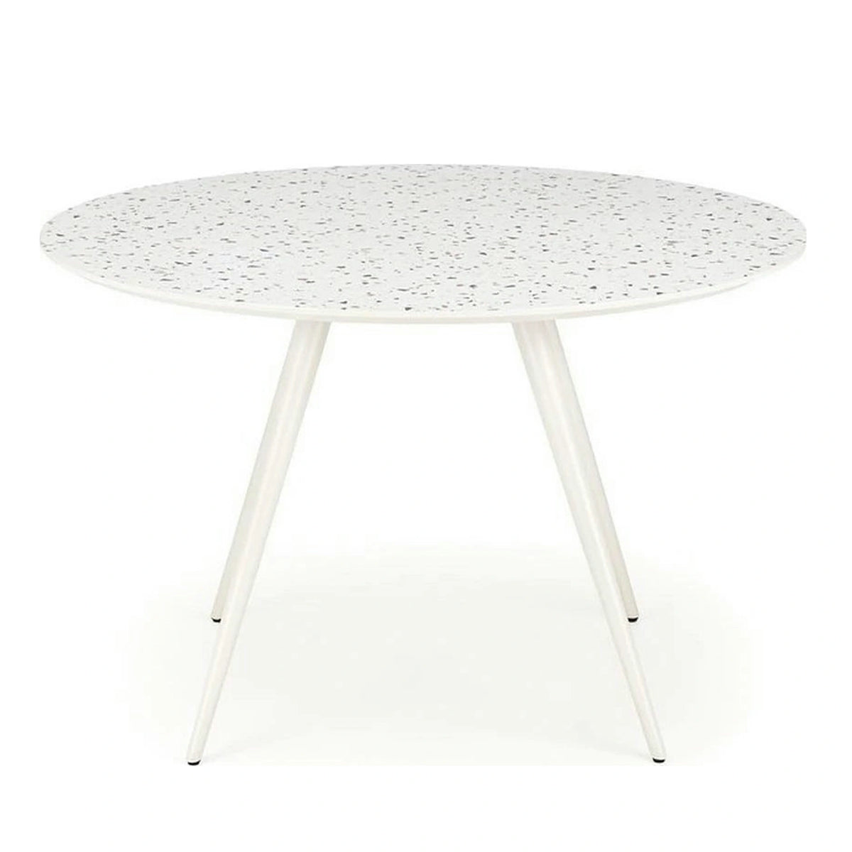 Masa ARAMIS, alb/terrazzo, 120x120x76 cm