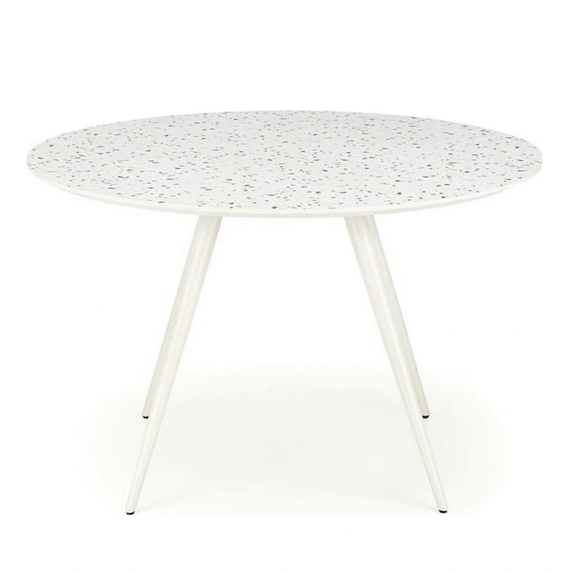 Masa ARAMIS, alb/terrazzo, 120x120x76 cm