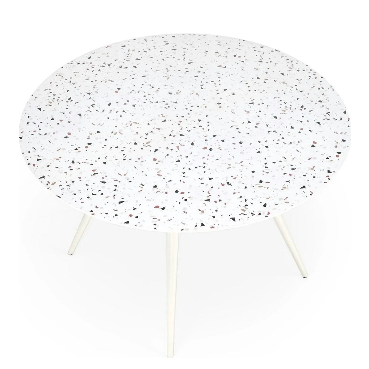 Masa ARAMIS, alb/terrazzo, 120x120x76 cm