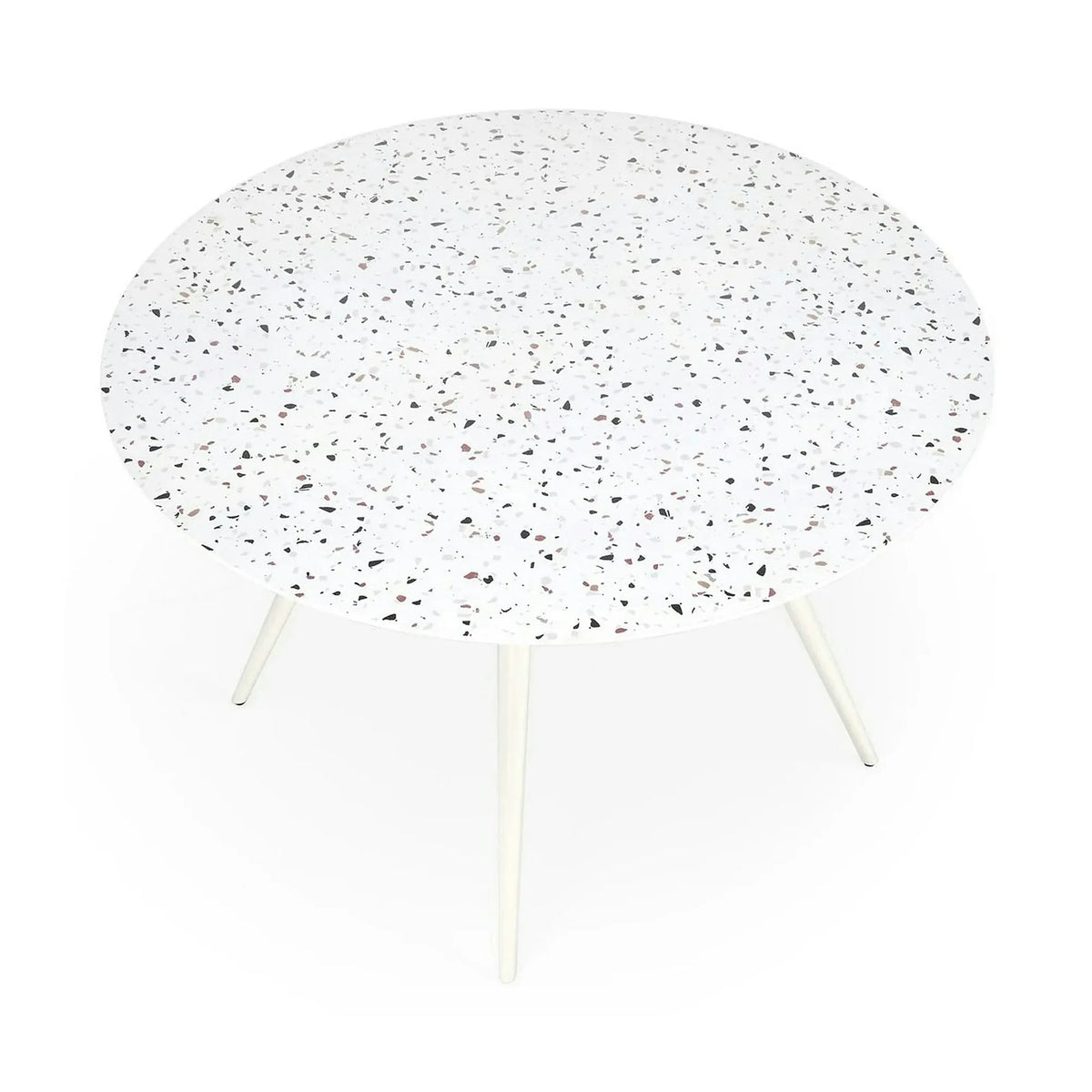 Masa ARAMIS, alb/terrazzo, 120x120x76 cm