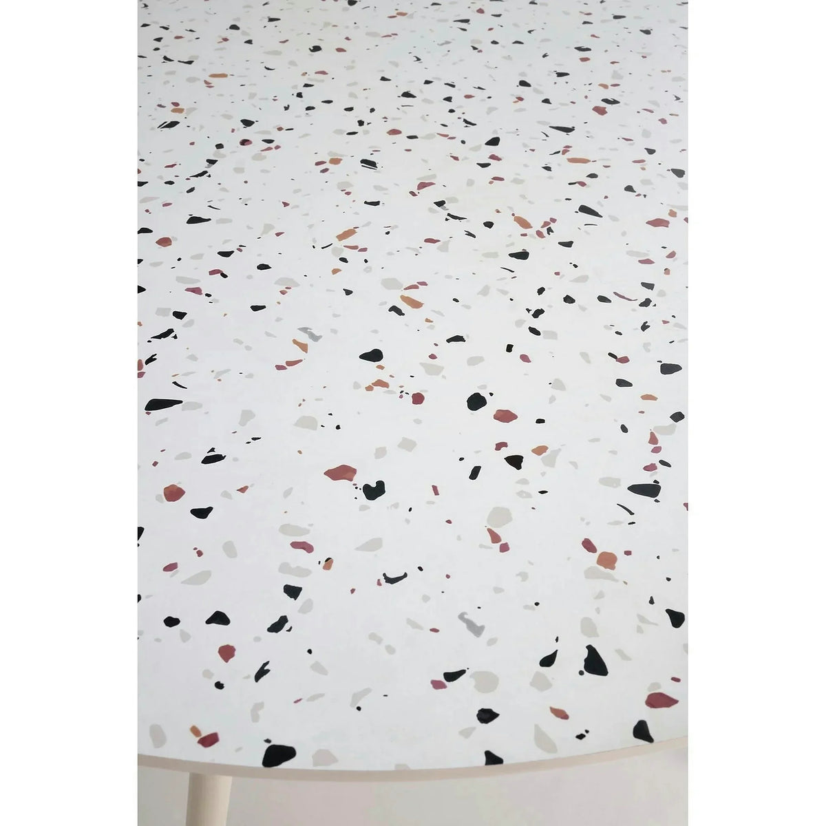 Masa ARAMIS, alb/terrazzo, 120x120x76 cm
