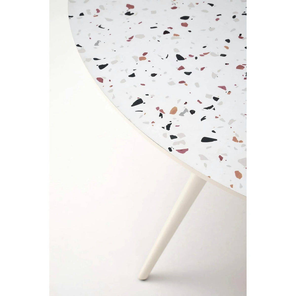 Masa ARAMIS, alb/terrazzo, 120x120x76 cm