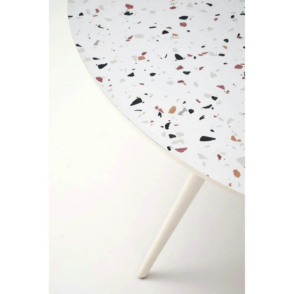 Masa ARAMIS, alb/terrazzo, 120x120x76 cm