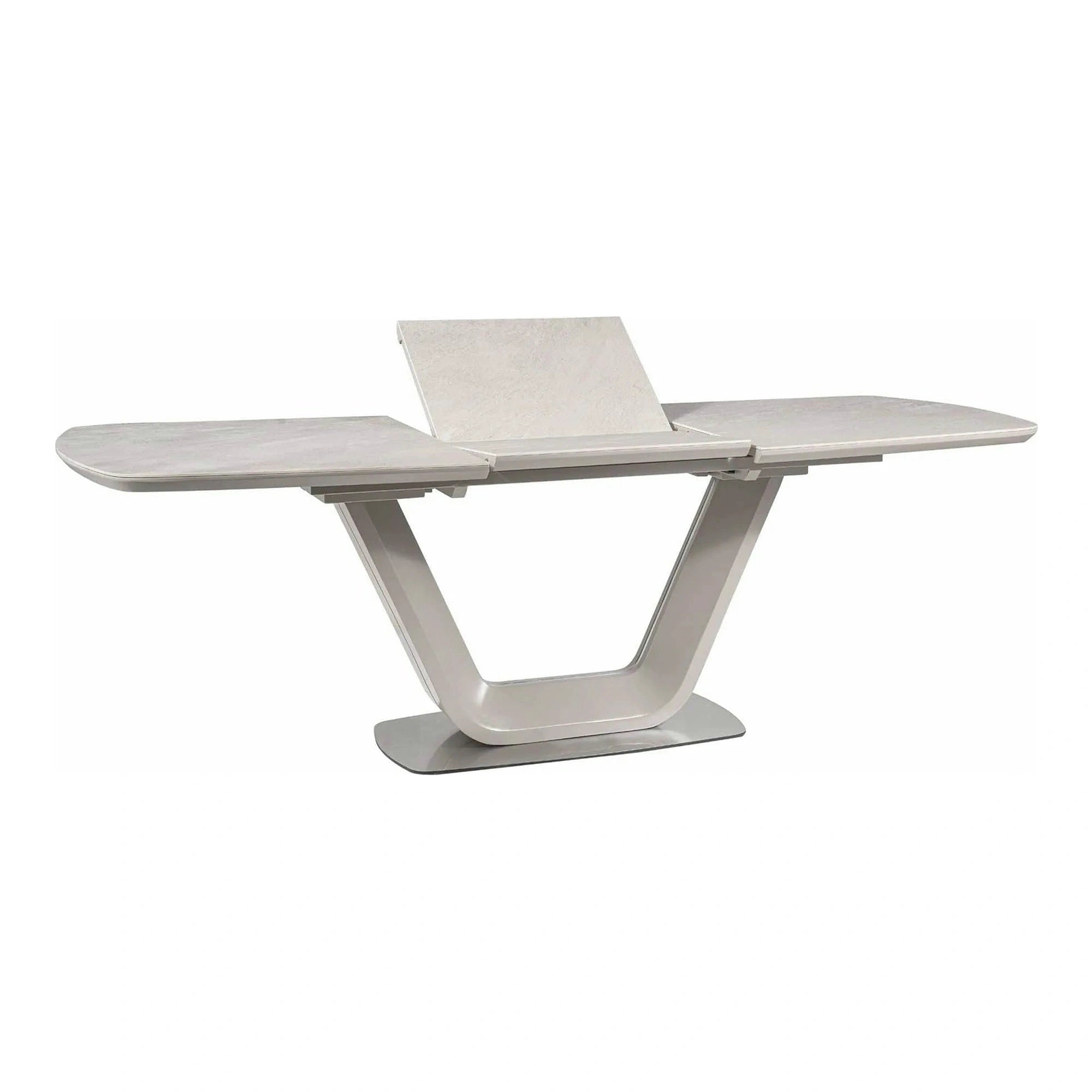 Masa ARMANI, gri cu efect de marmura, 160/220x90x76 cm
