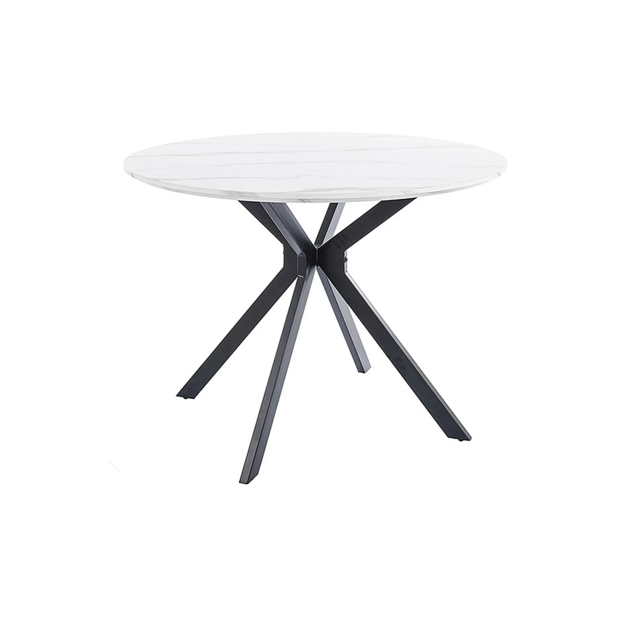 Masa ASTER, alb/negru, 120x120x76 cm