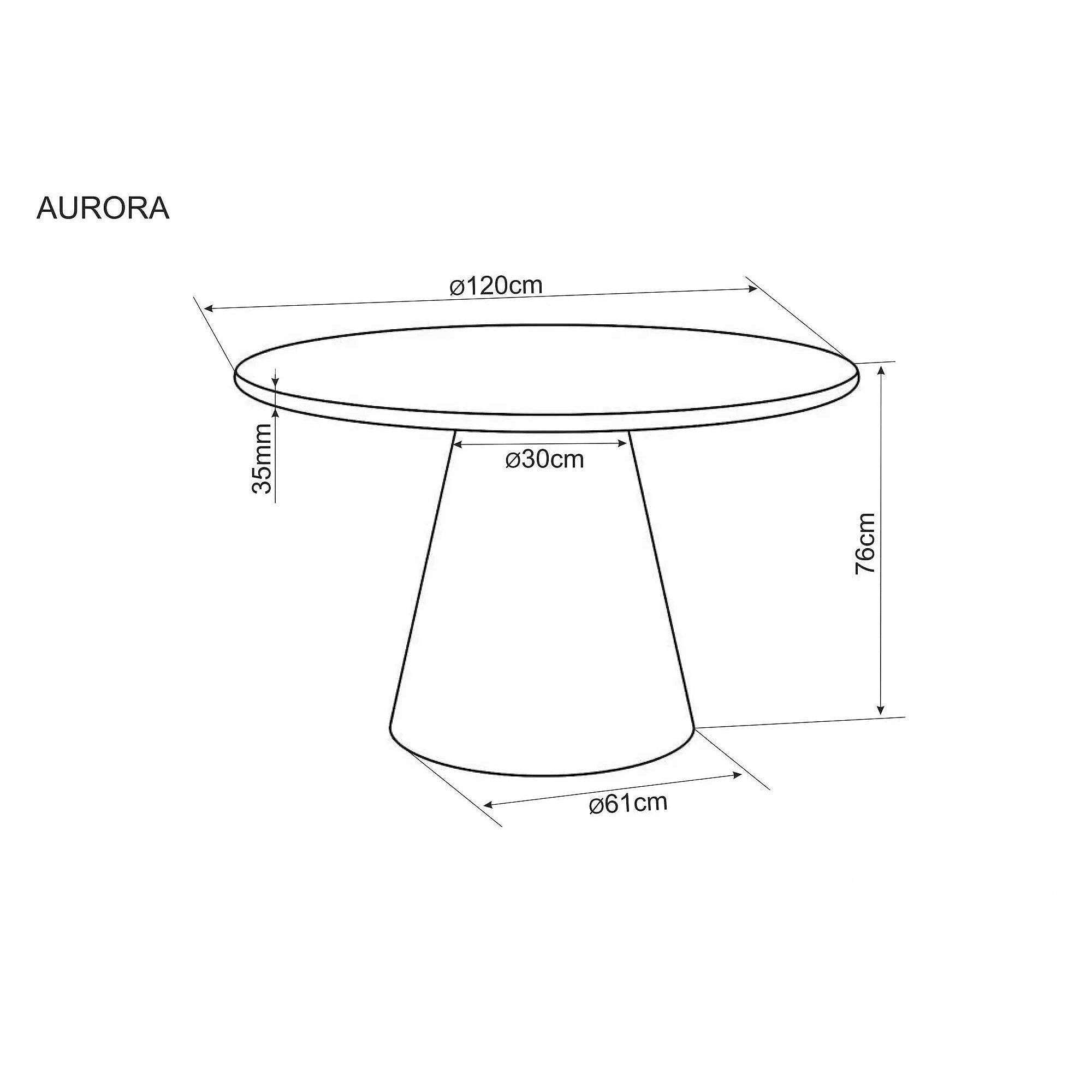 Masă AURORA, ecru, MDF/microciment, Ø120x76 cm