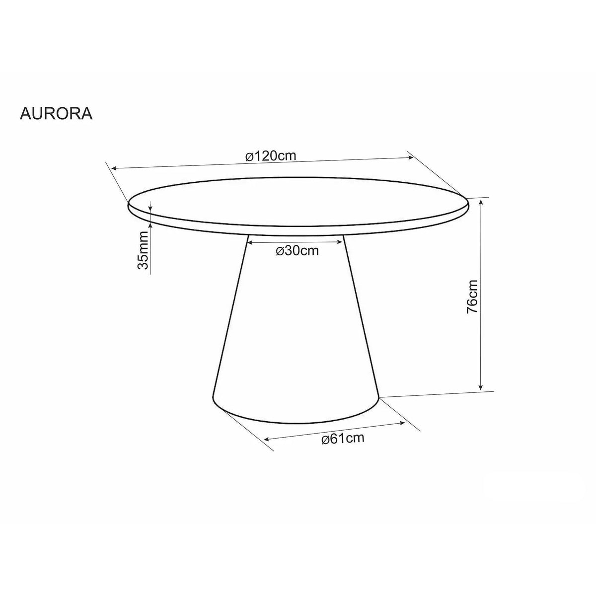 Masă AURORA, gri deschis, MDF/microciment, Ø120x76 cm