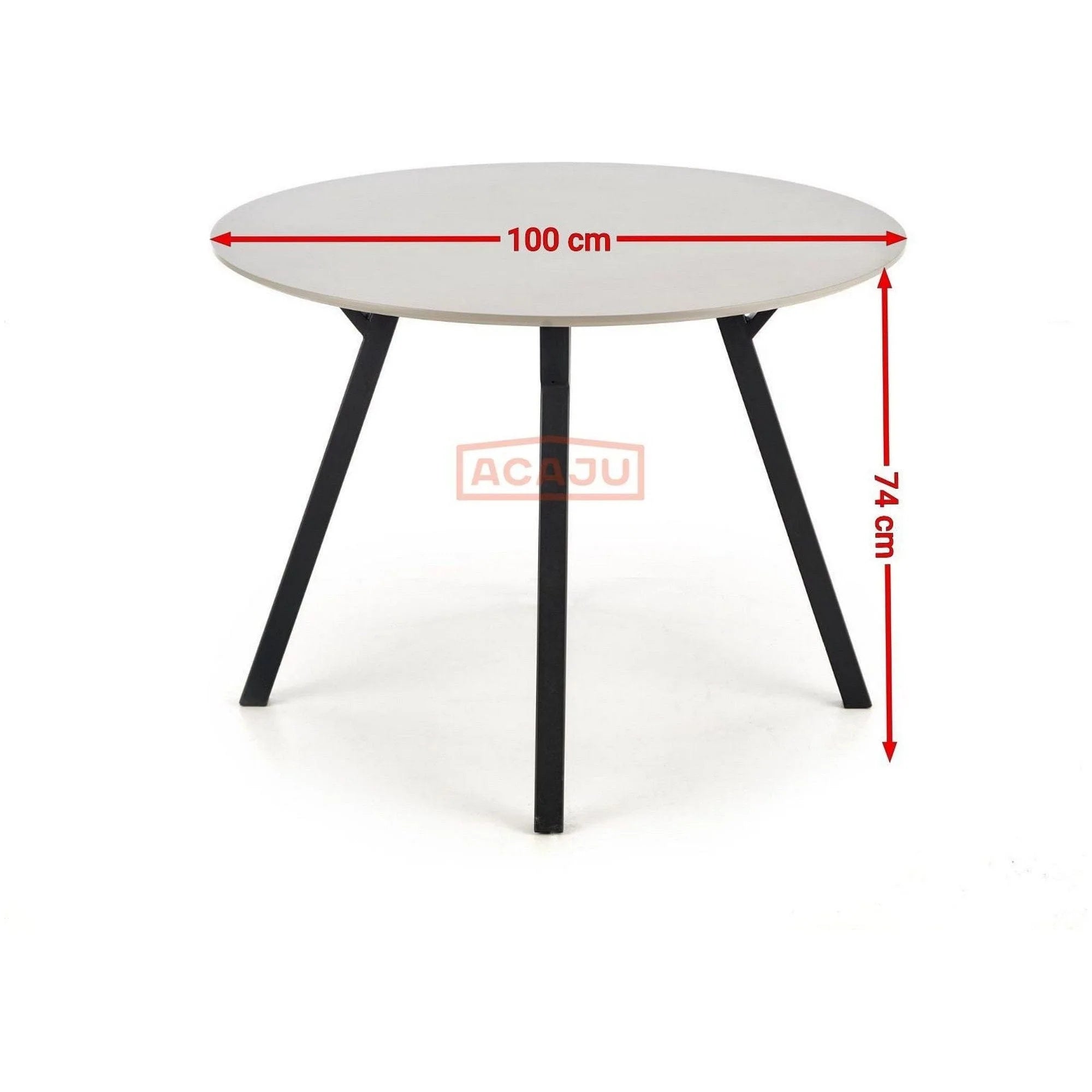 Masa BALROG, negru/gri deschis, 100x100x74 cm