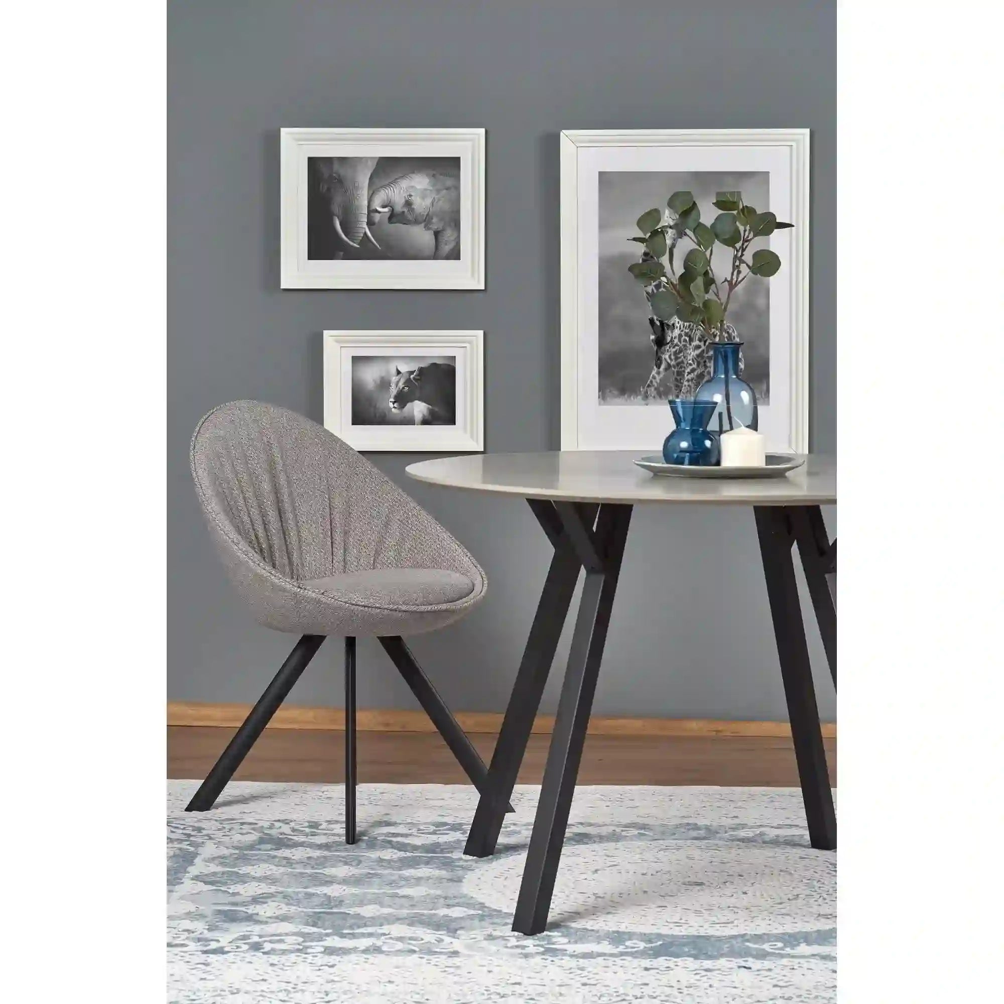 Masa BALROG, negru/gri deschis, 100x100x74 cm