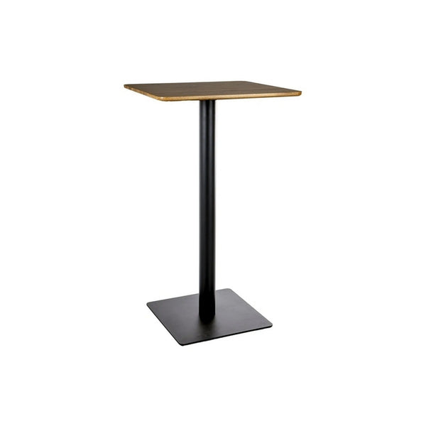 Masa bar BT006, stejar/negru, furnir/metal, 60x60x105 cm