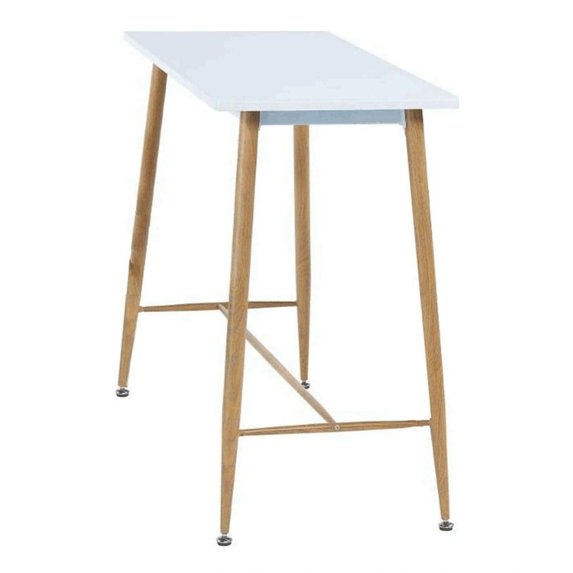 Masa bar DORTON, alb/stejar, 110x50x90 cm