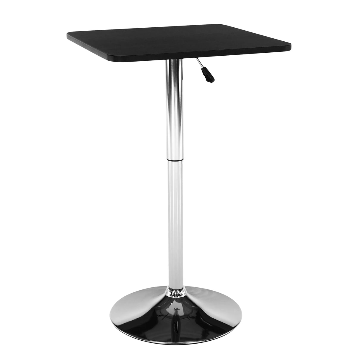 Masa bar FLORIAN, negru/crom, 57x84/110 cm