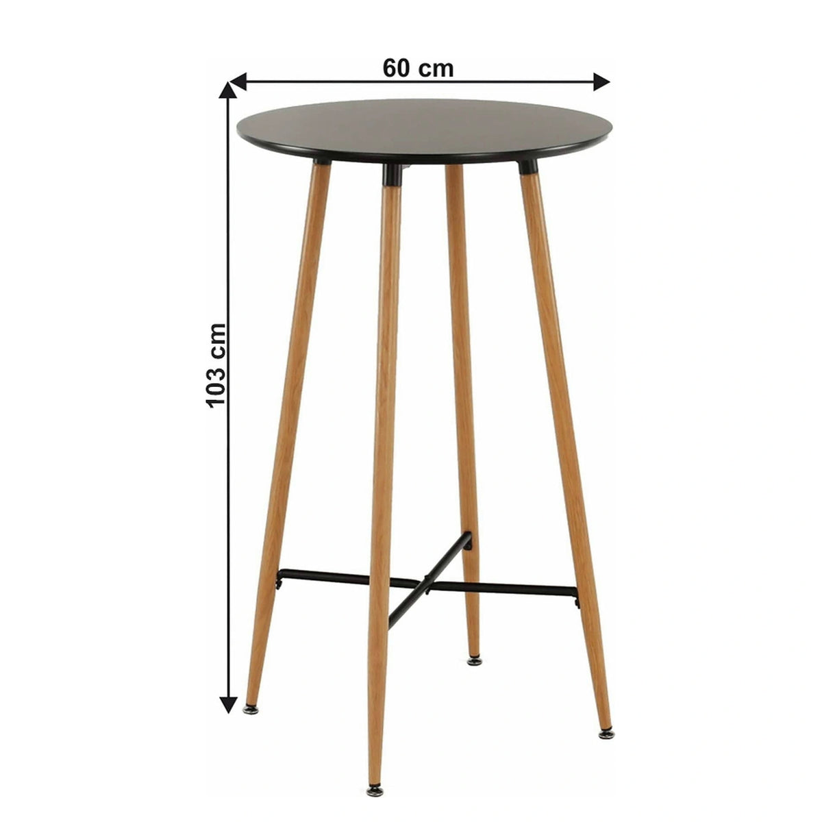 Masa bar IMAM, negru/stejar, 60x102 cm