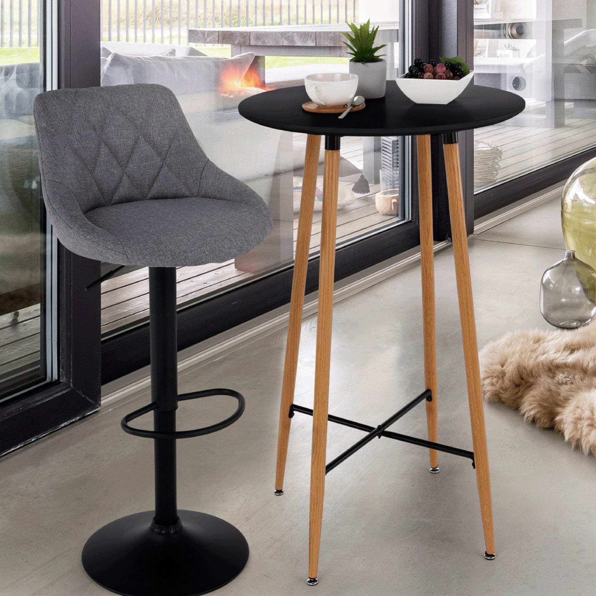 Masa bar IMAM, negru/stejar, 60x102 cm