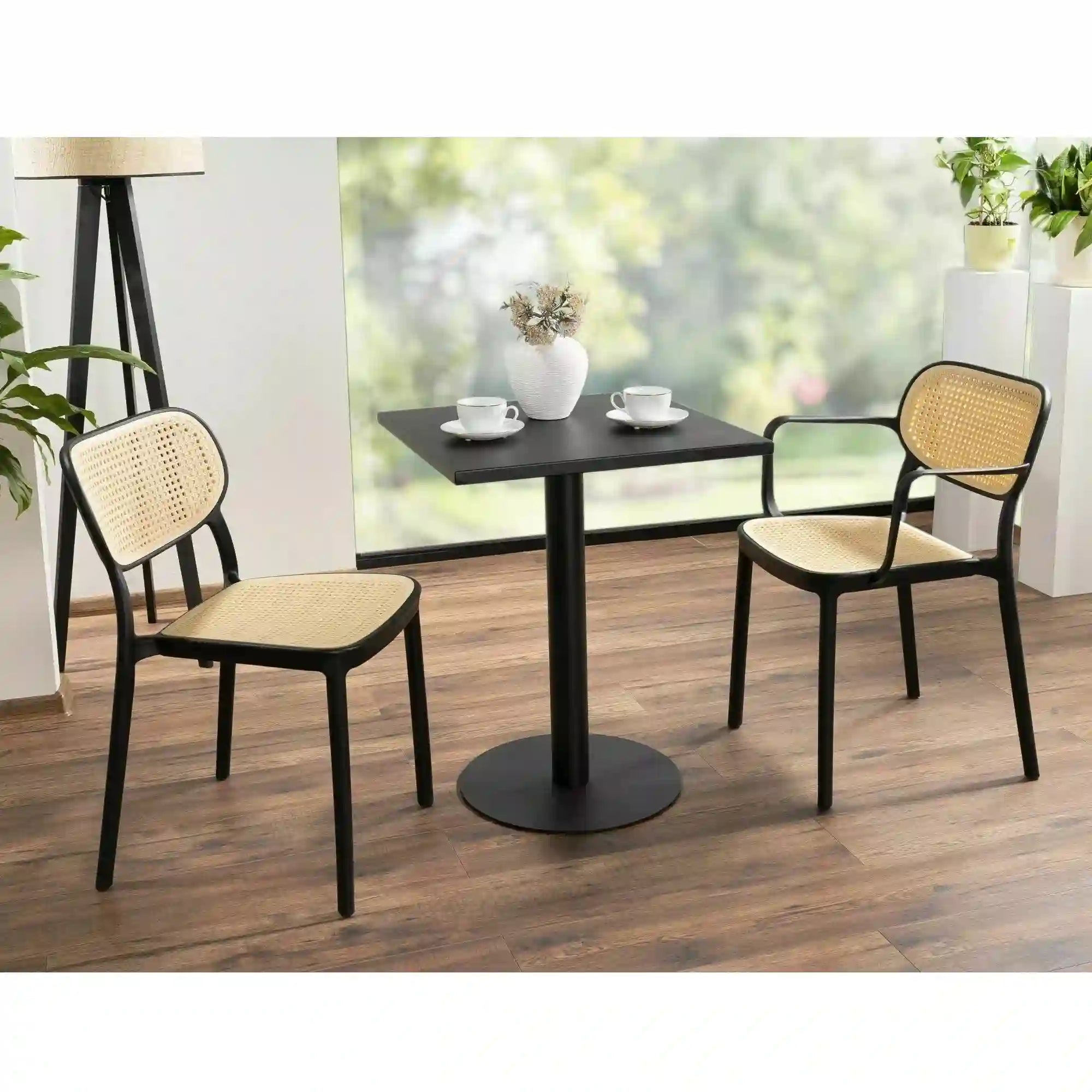 Masa bar PUB K, negru, metal, 60x60x73 cm