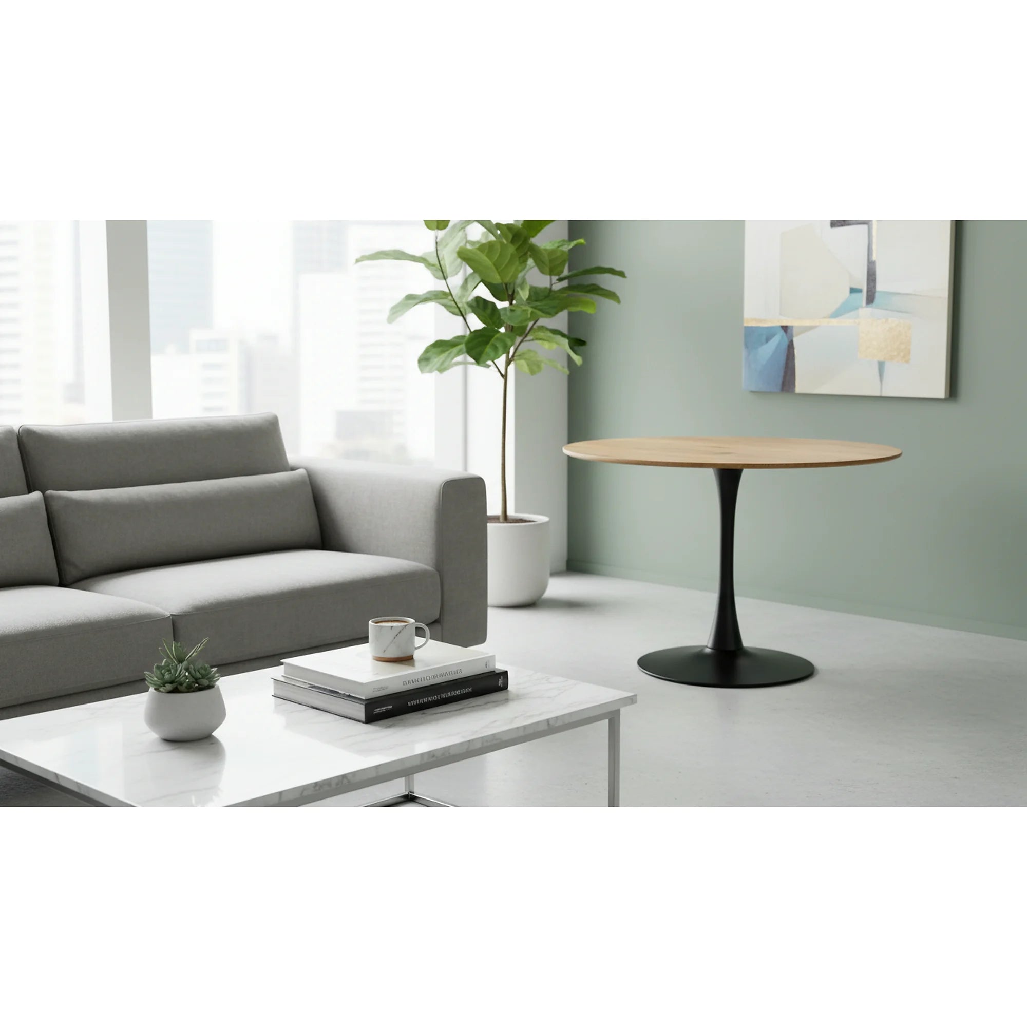 Masa bar REVENTON NEW, stejar/negru, 110x110x74 cm