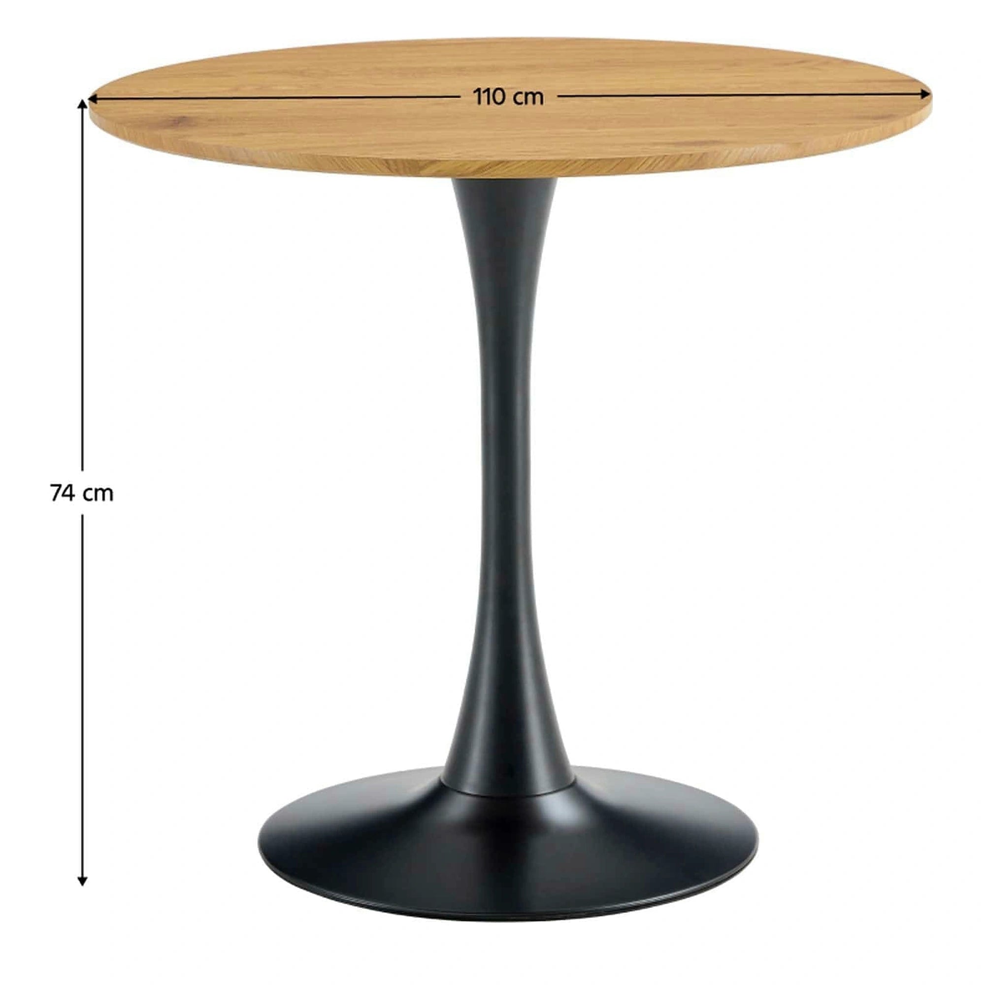 Masa bar REVENTON NEW, stejar/negru, 110x110x74 cm