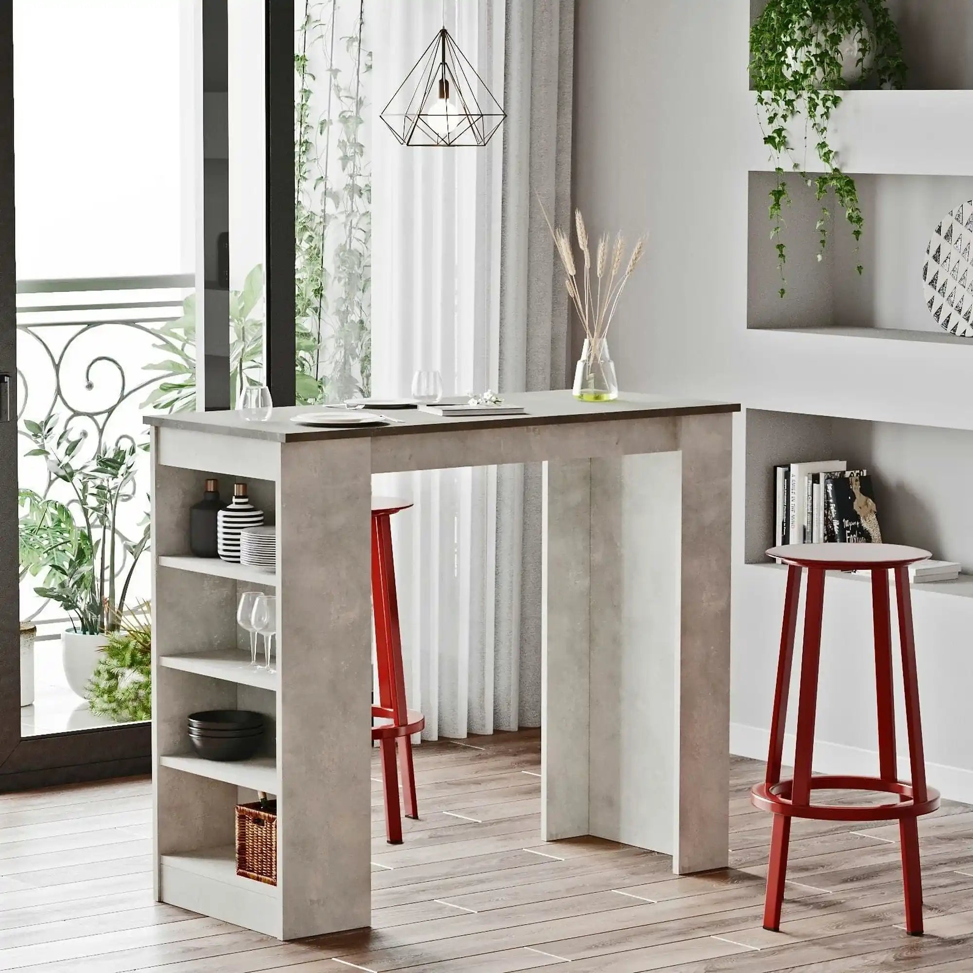 Masa bar ST1 - GT, gri, PAL melaminat, 120x52x102 cm