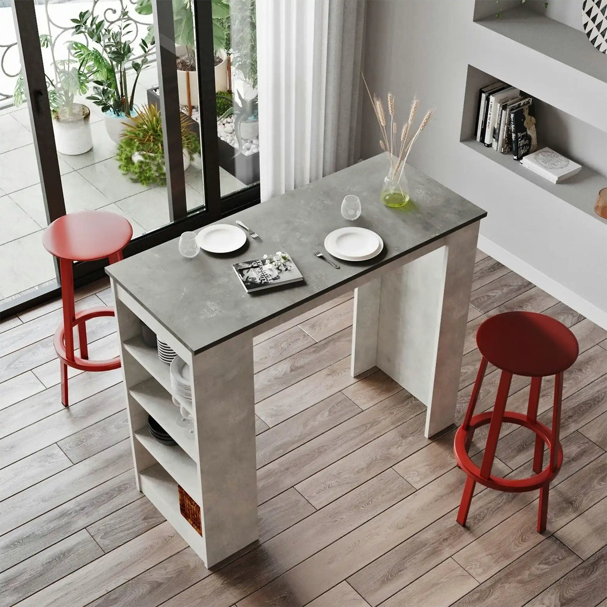 Masa bar ST1 - GT, gri, PAL melaminat, 120x52x102 cm