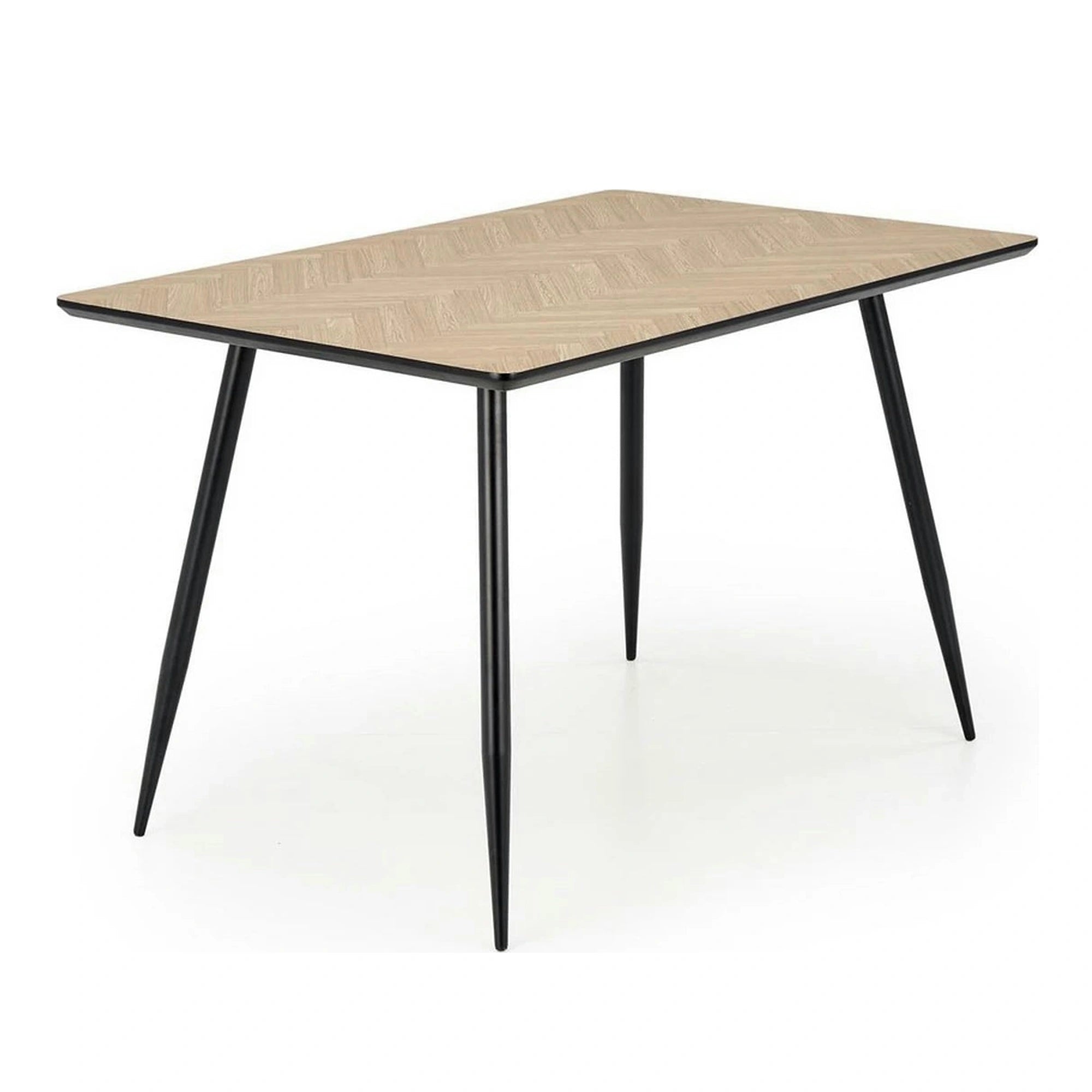 Masa BERTO, stejar/negru, 120x80x77 cm