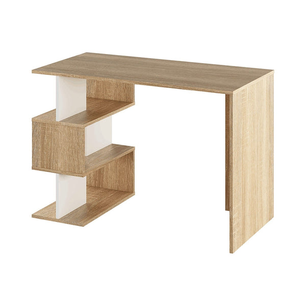 Masa birou ABES, stejar sonoma/alb, PAL laminat, 110x55x75 cm