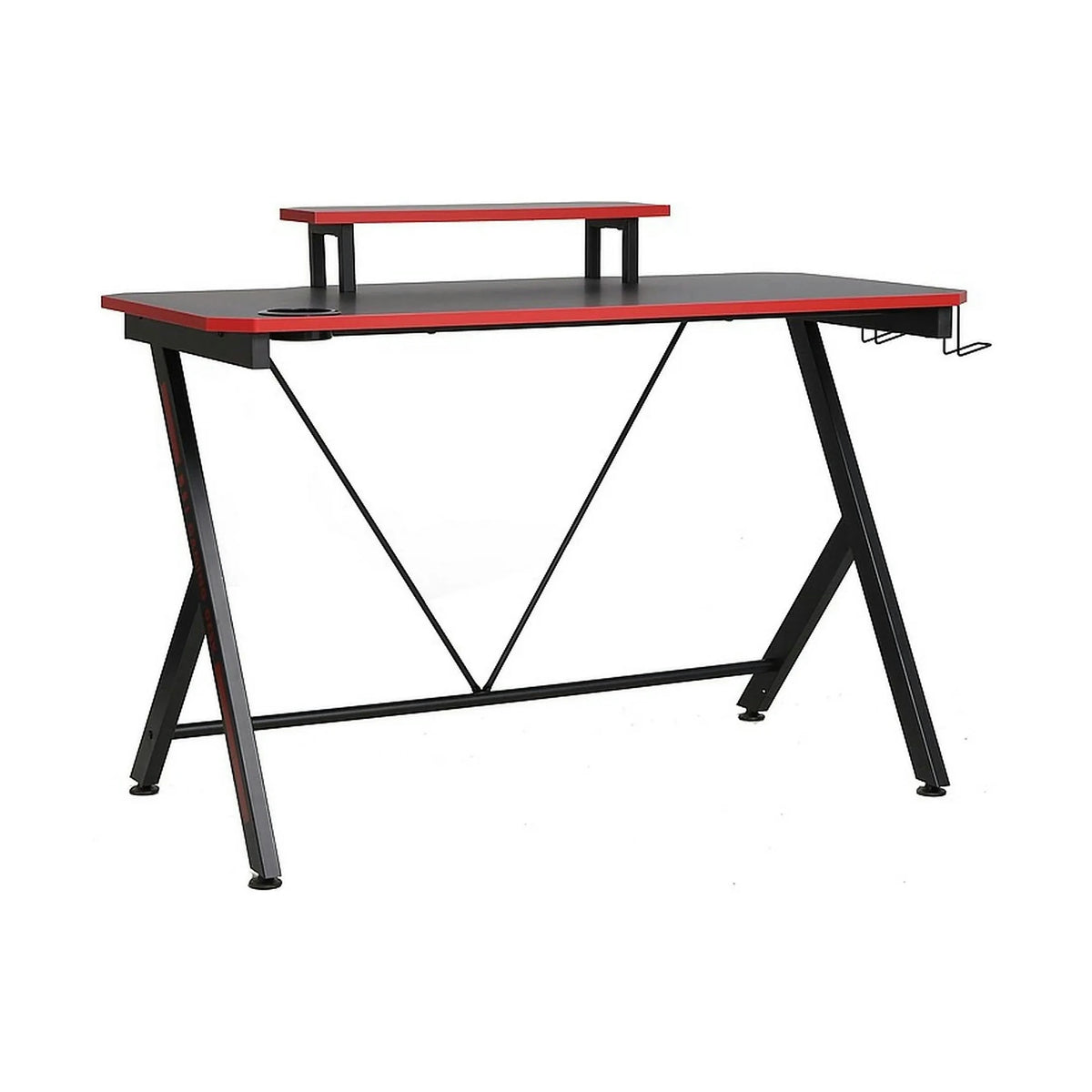 Masa birou B-202, negru mat/rosu, PAL/metal, 120x60x80 cm