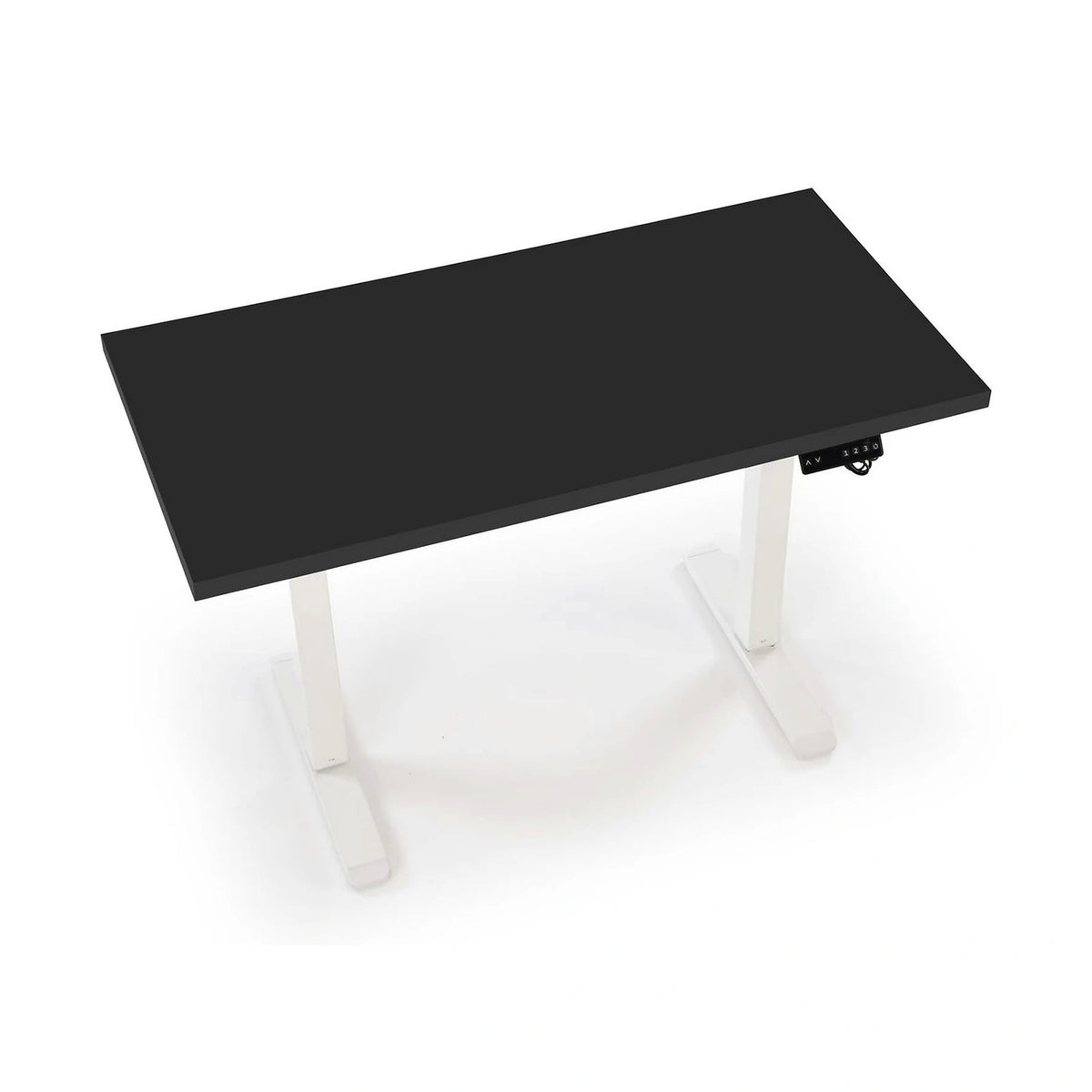 Masa birou B54, negru/alb, PAL laminat/otel, 120x60x75-120 cm
